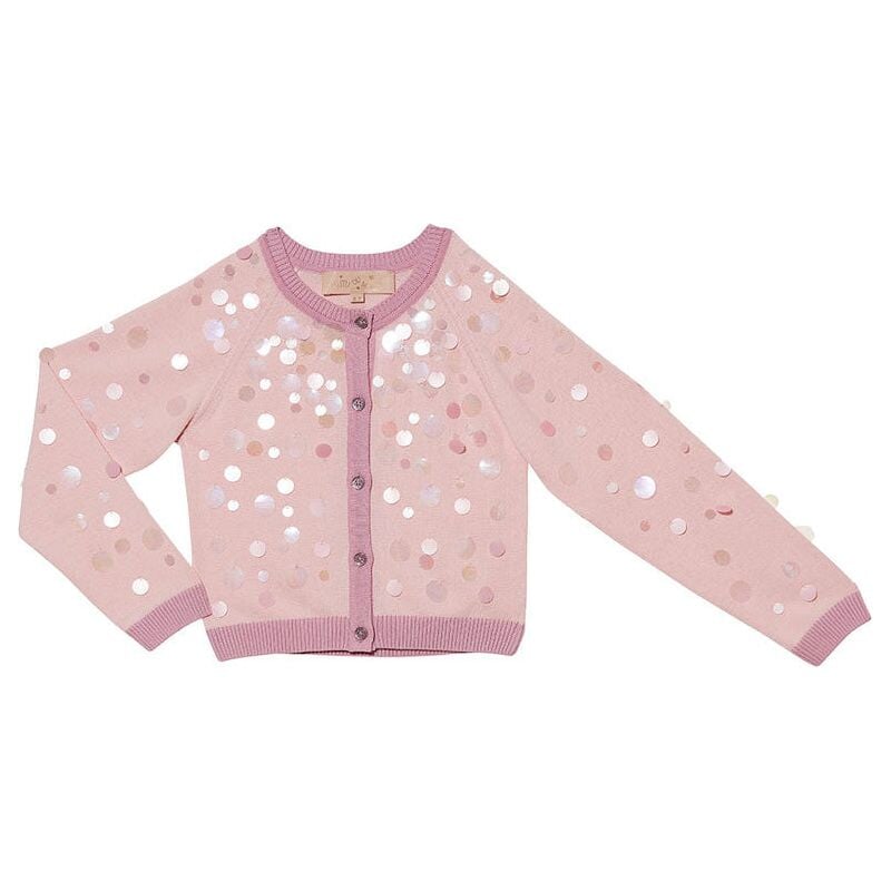 Pointillism Cardigan - Pink Cloud