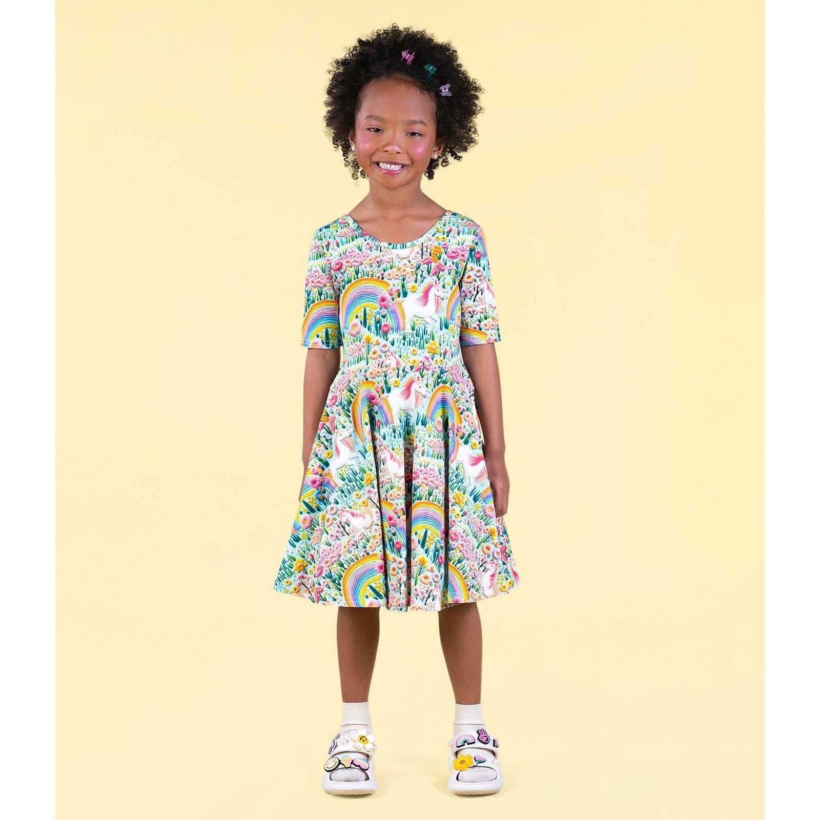 Embroidered Unicorns Mabel Waisted Dress