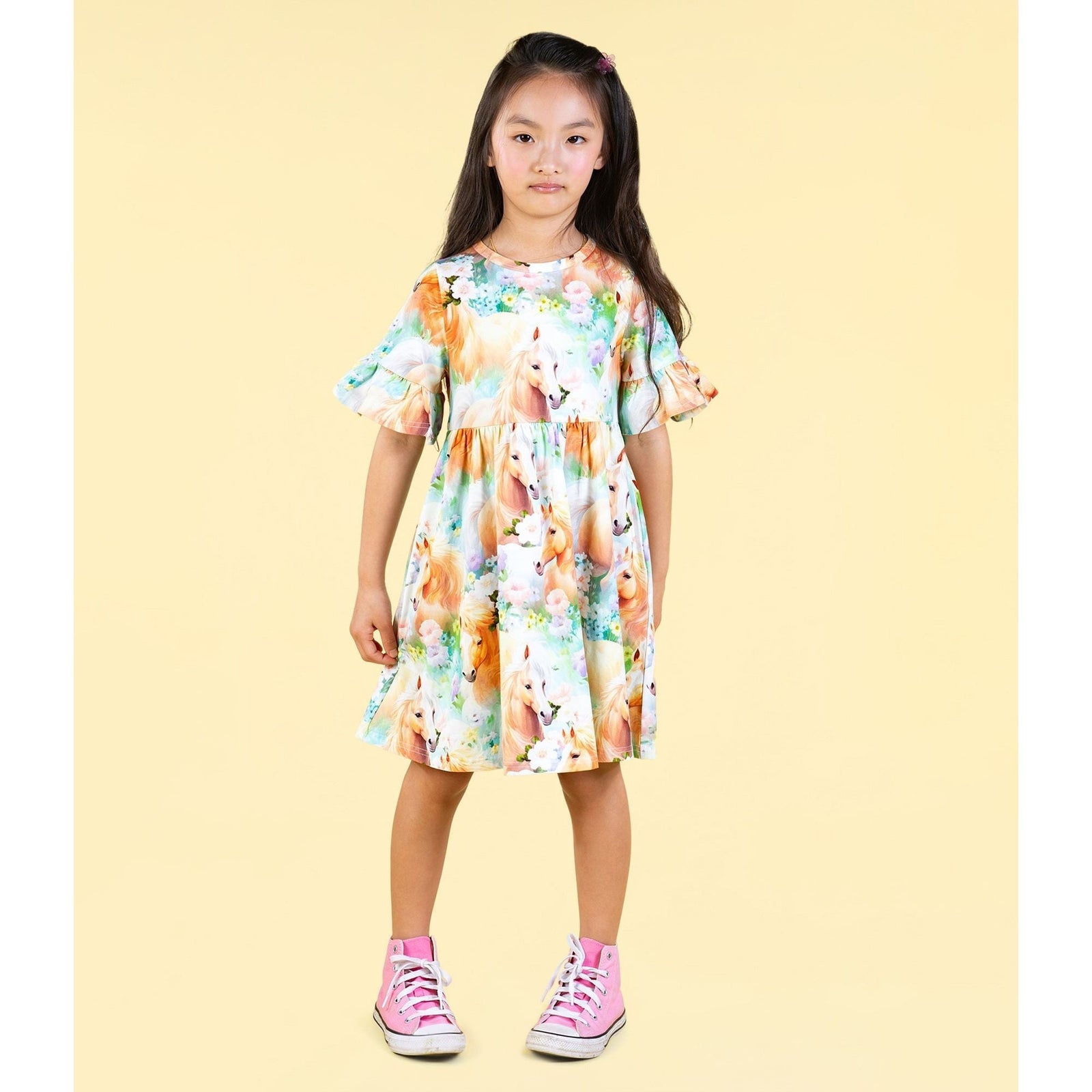 Icelandic Ponies Bell Sleeve Dress