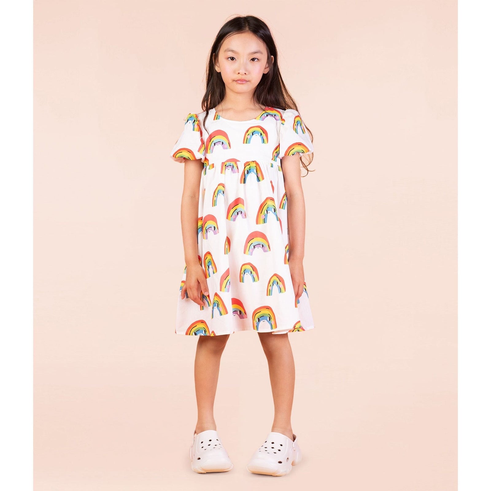 Over The Rainbow Puff Sleeve Dress