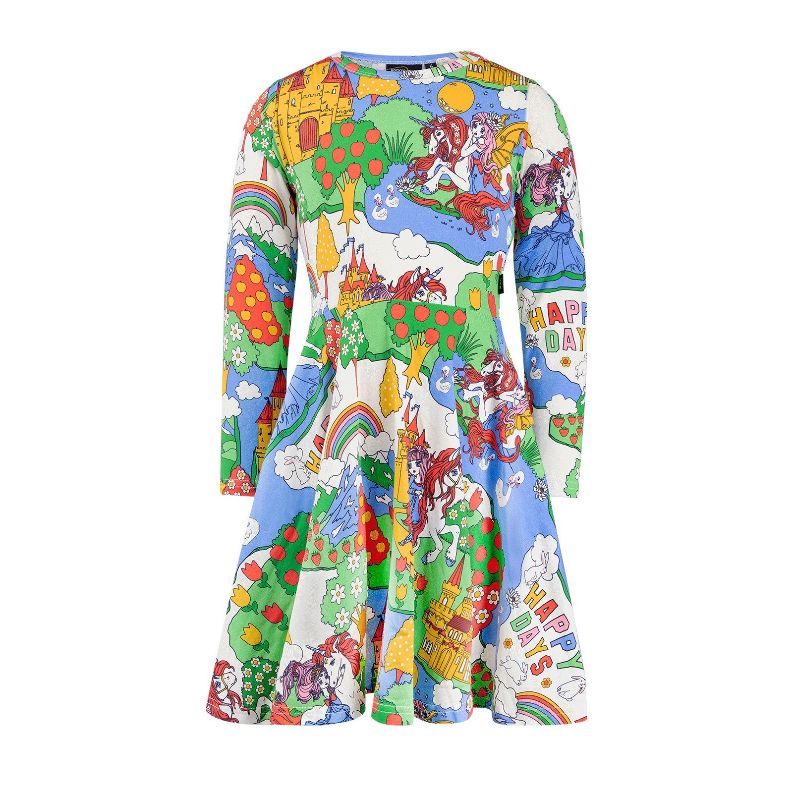 Happy Land Long Sleeve Waisted Dress