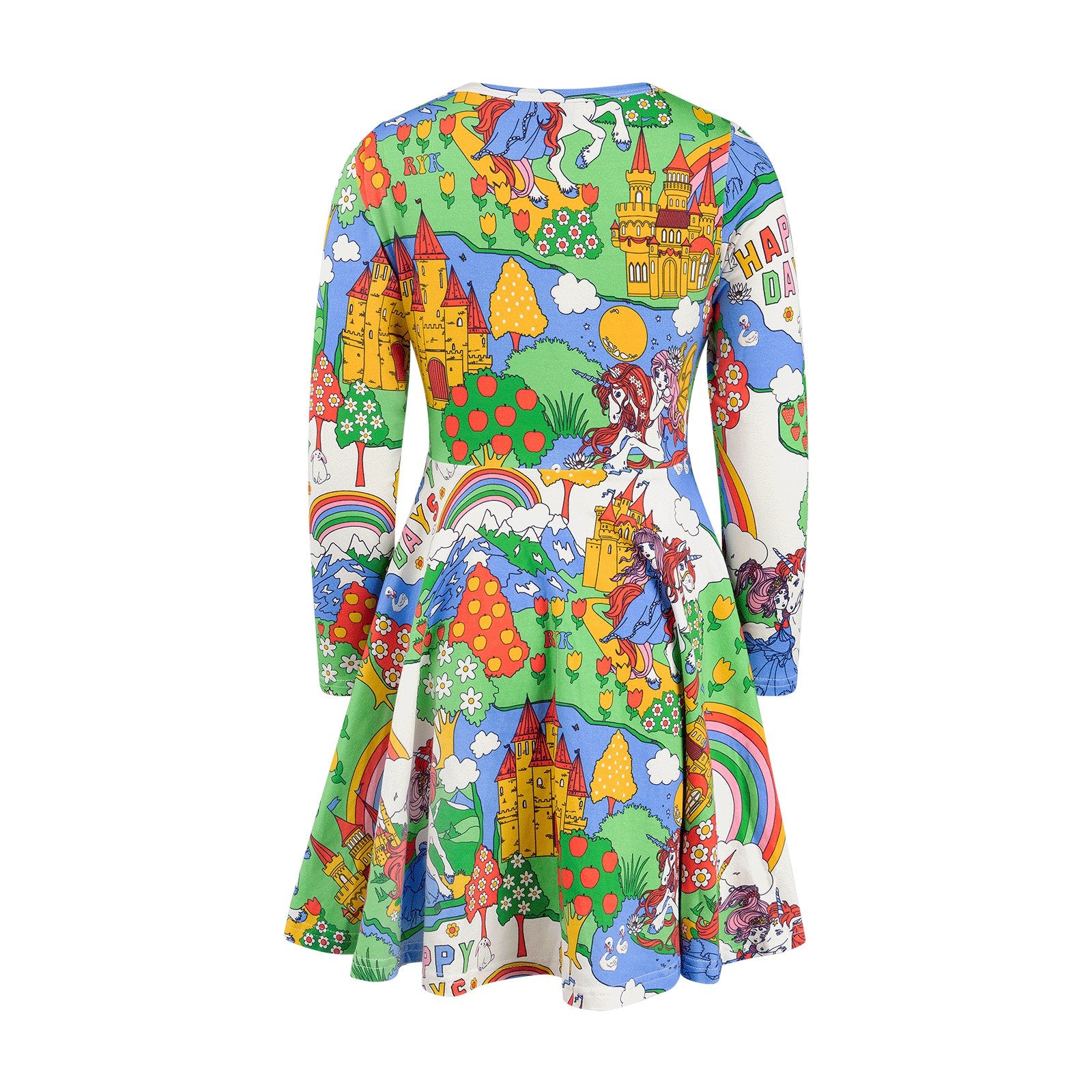 Happy Land Long Sleeve Waisted Dress