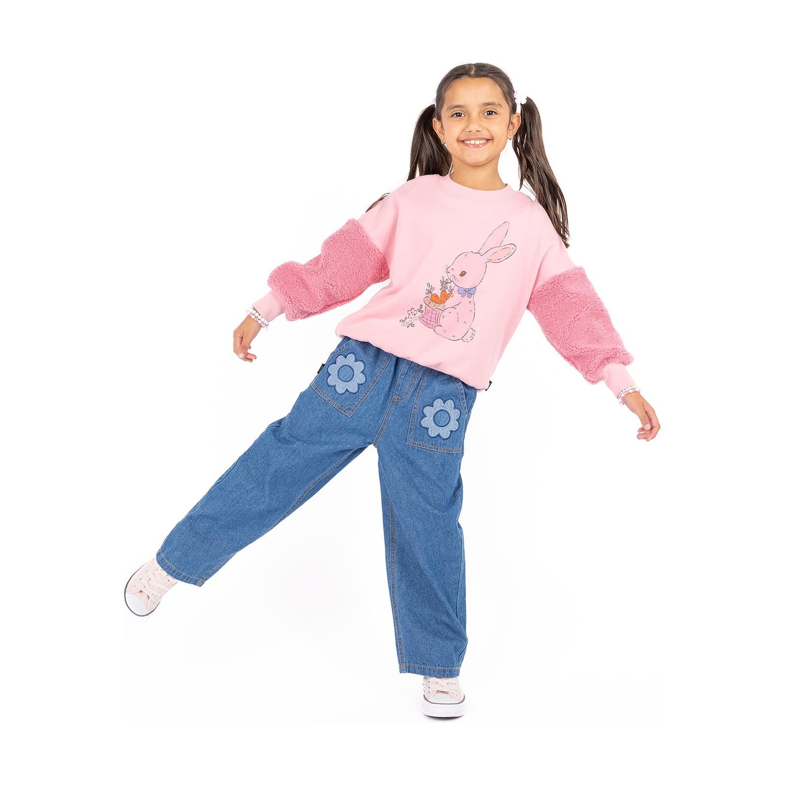 Bunny Sherpa Sleeve Sweatshirt