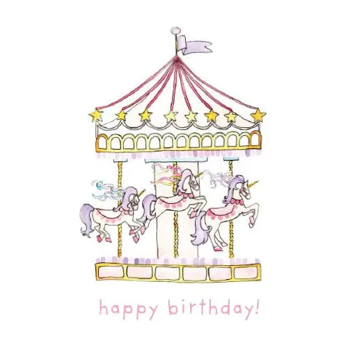 Unicorn Carousel Happy Birthday Card S