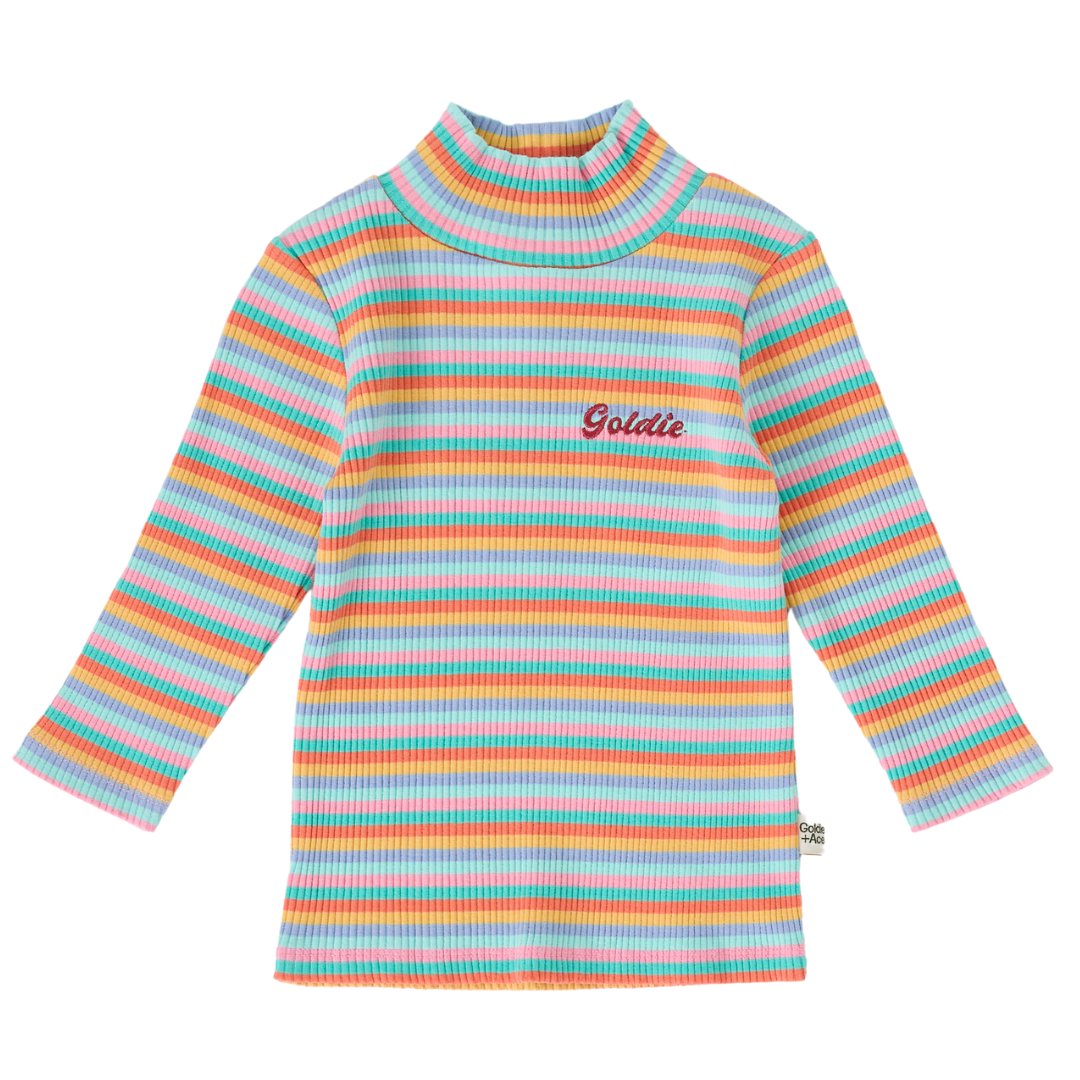 Candy Stripe Embroidered Rib Skivvy