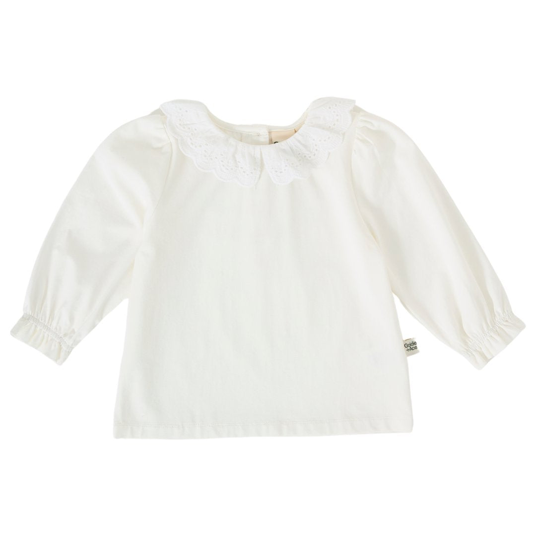 Laura Puff Sleeve Collar Long Sleeve Cream