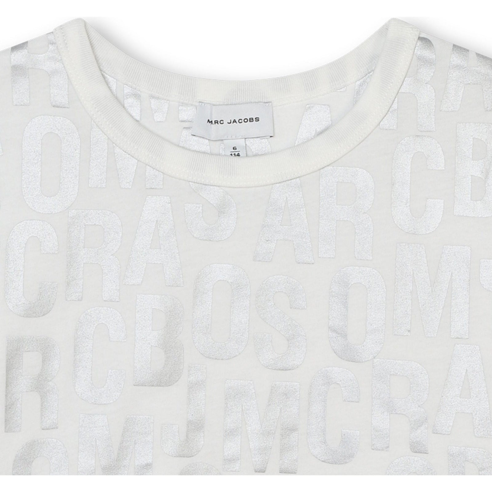 Jumbled Logo Silver Crop Tee
