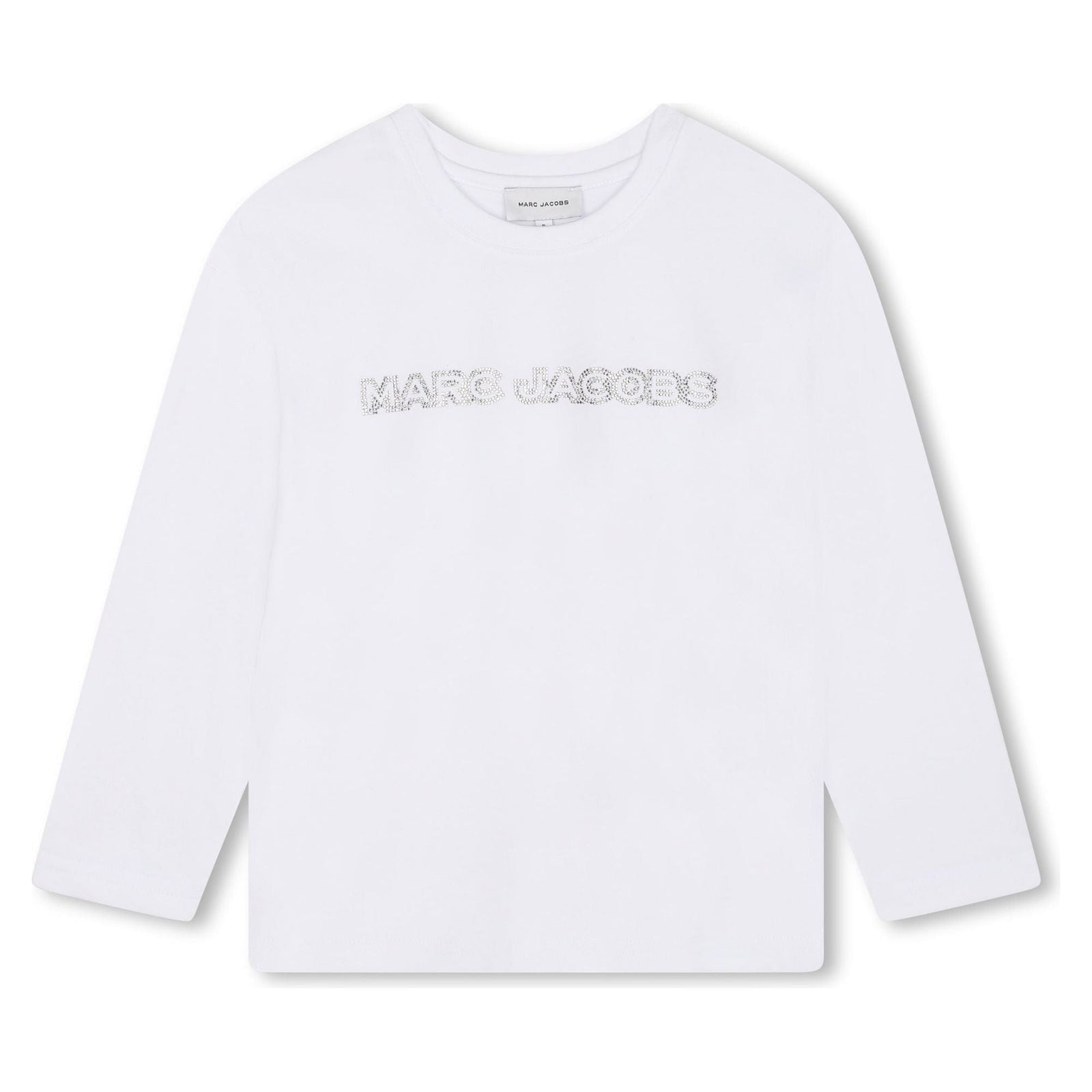 Crystal Logo Long Sleeve T-Shirt - White