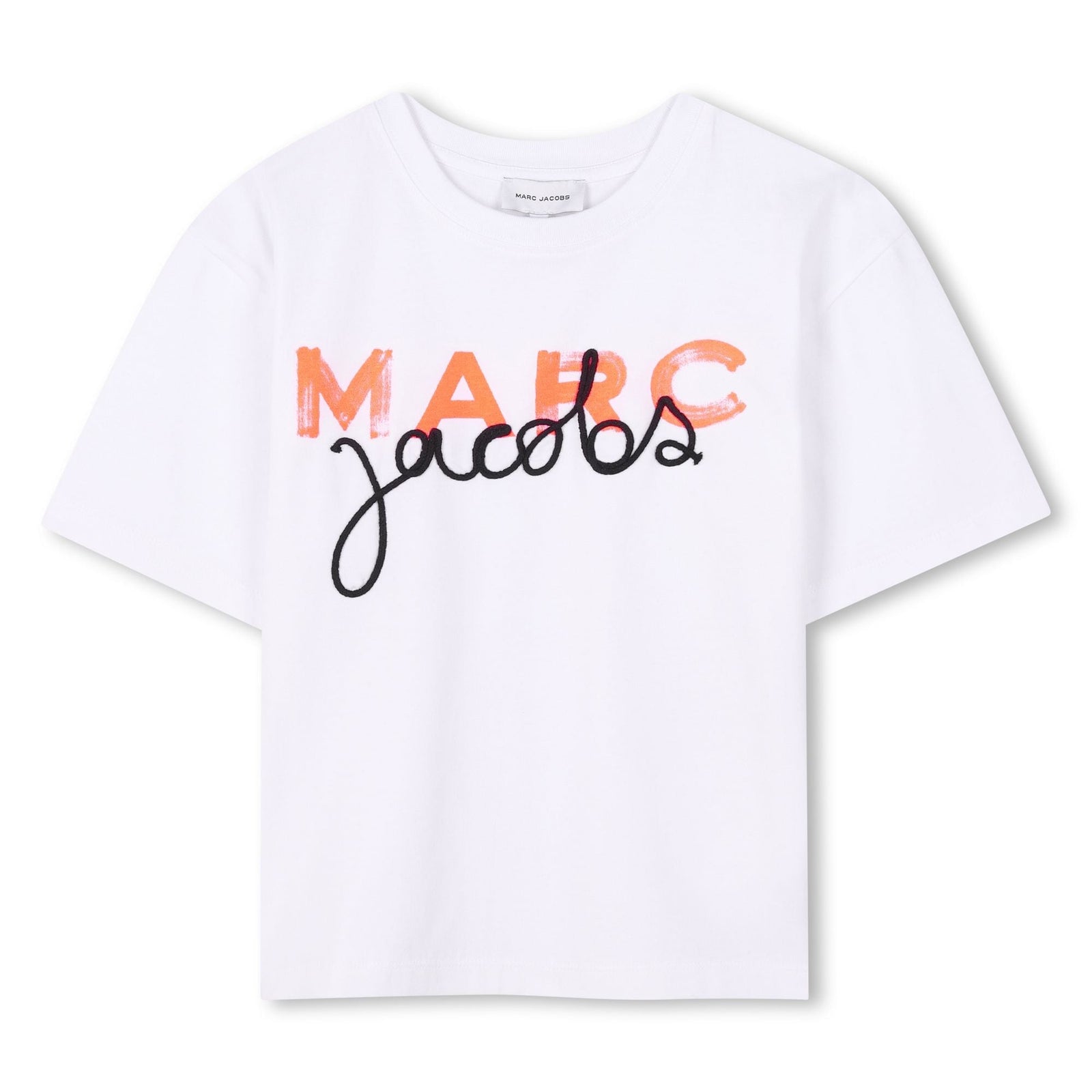 Boys White & Orange Logo T-Shirt