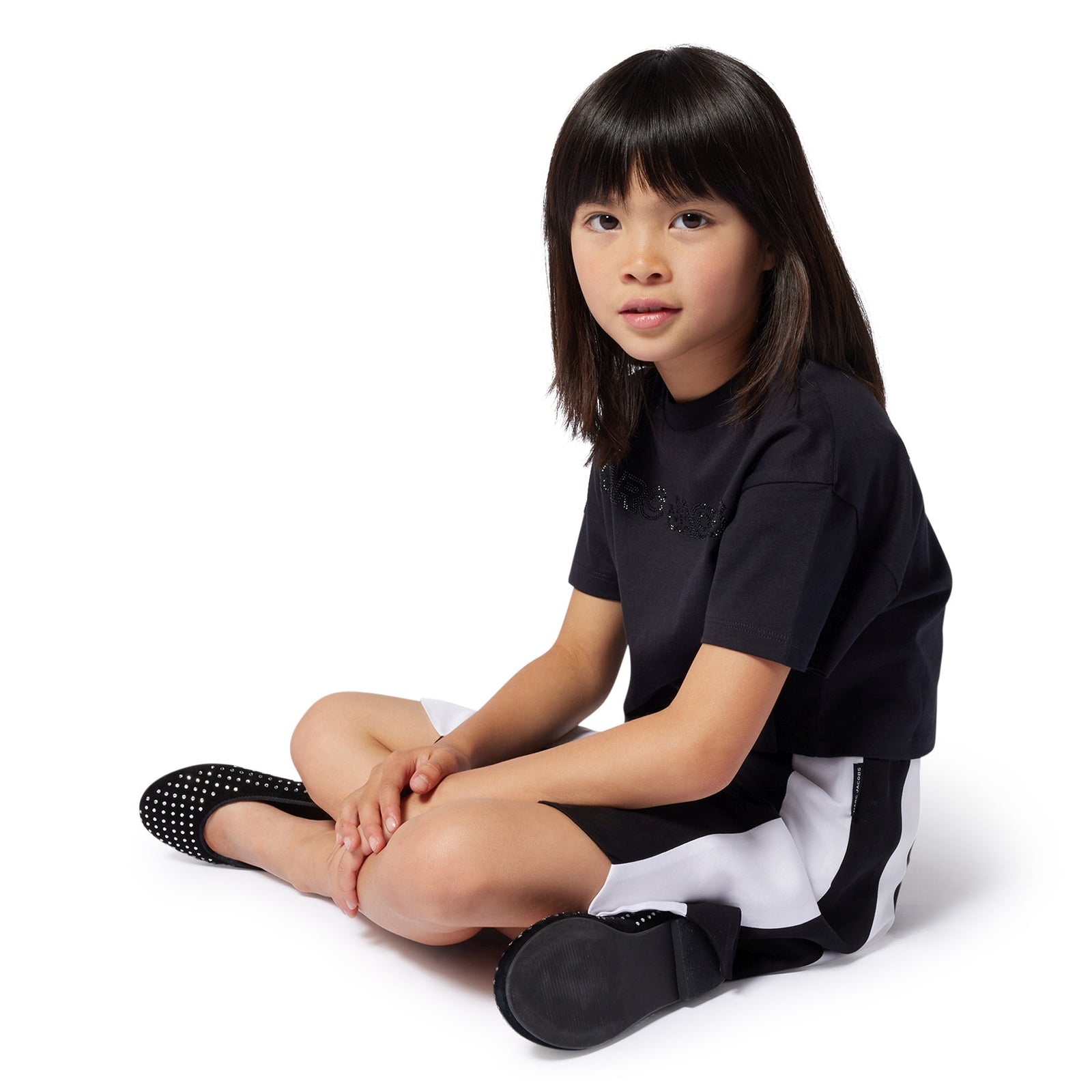 Cropped T-Shirt With Diamantes