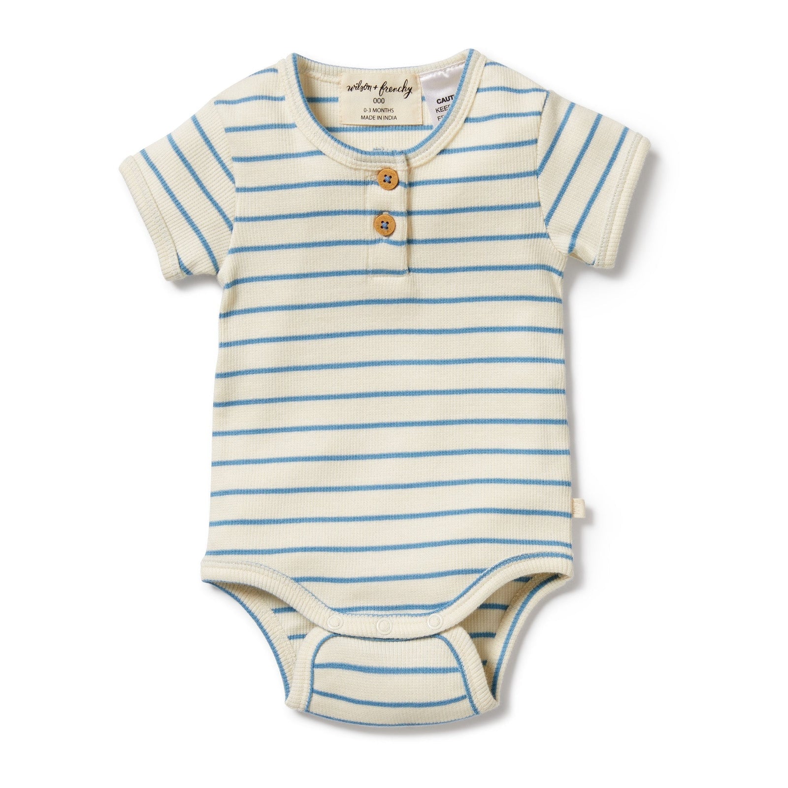 Petit Blue Organic Henley Bodysuit