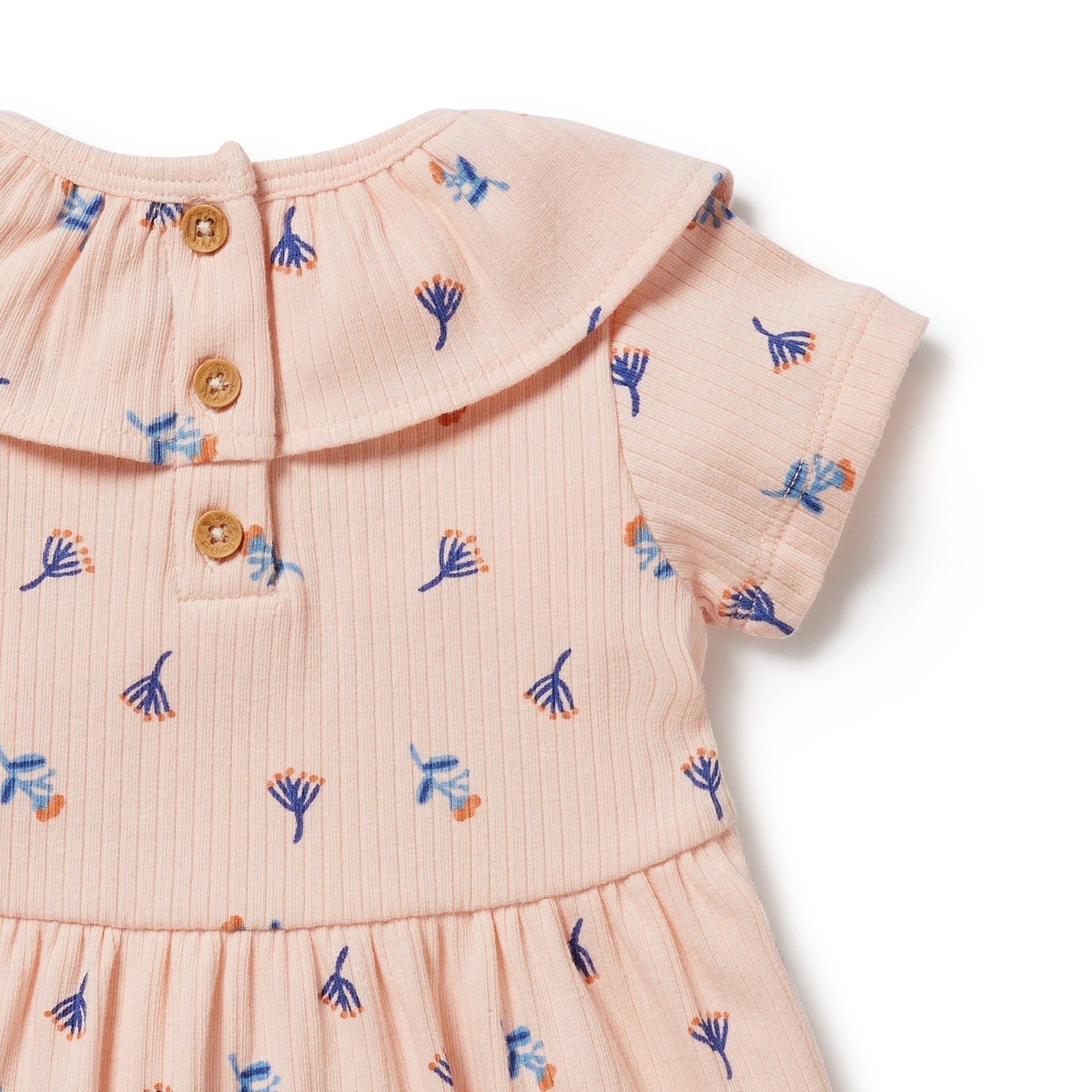 Little Flower Organic Rib Ruffle Dress