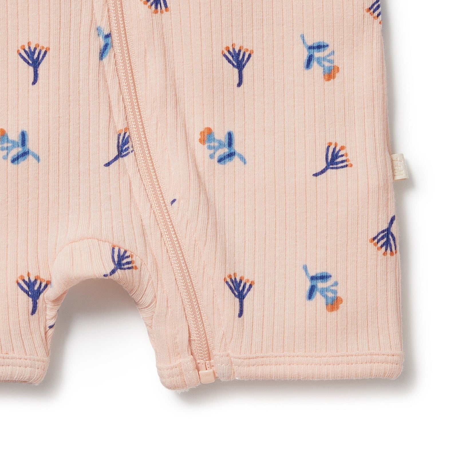 Little Flower Organic Rib Zipsuit