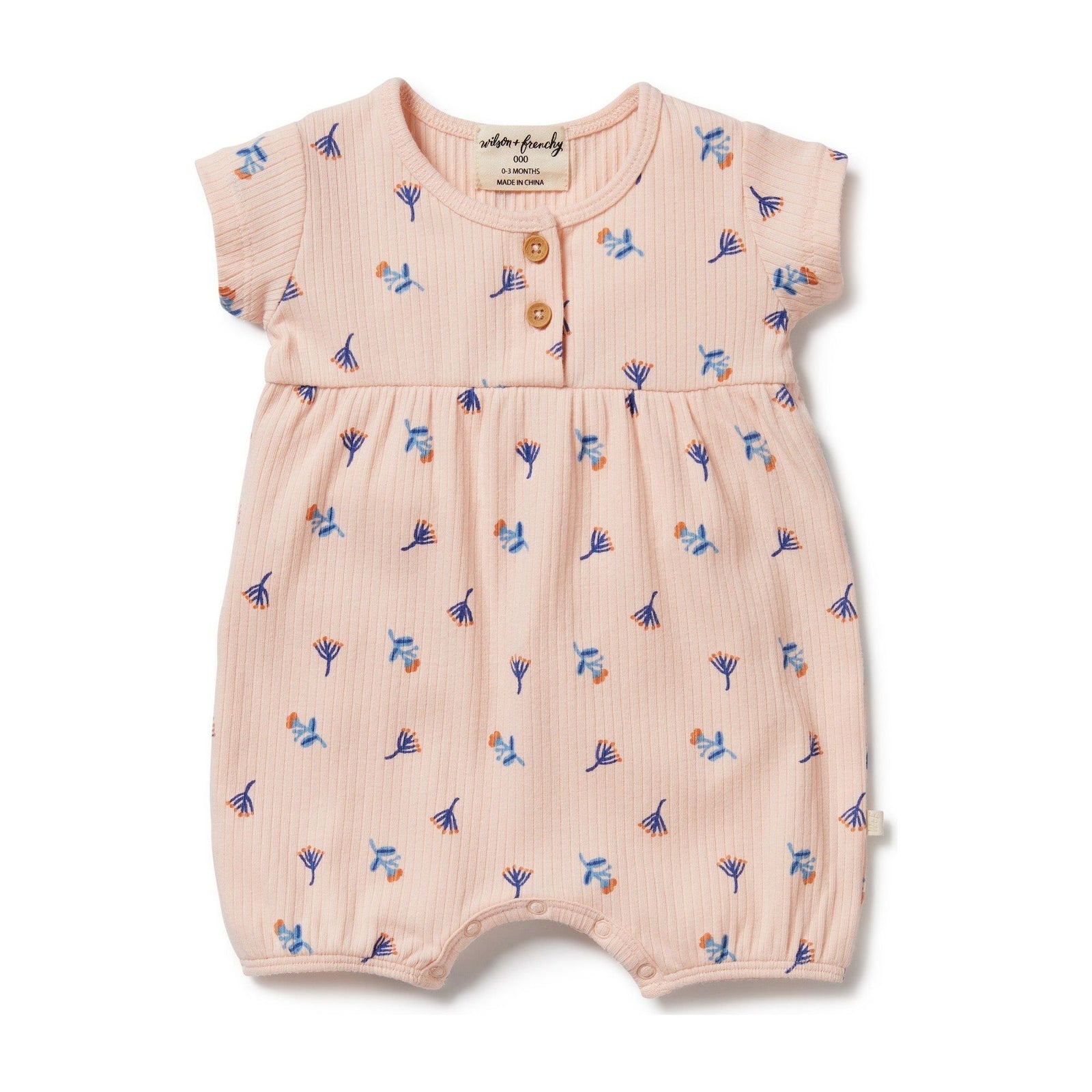 Little Flower Organic Rib Playsuit