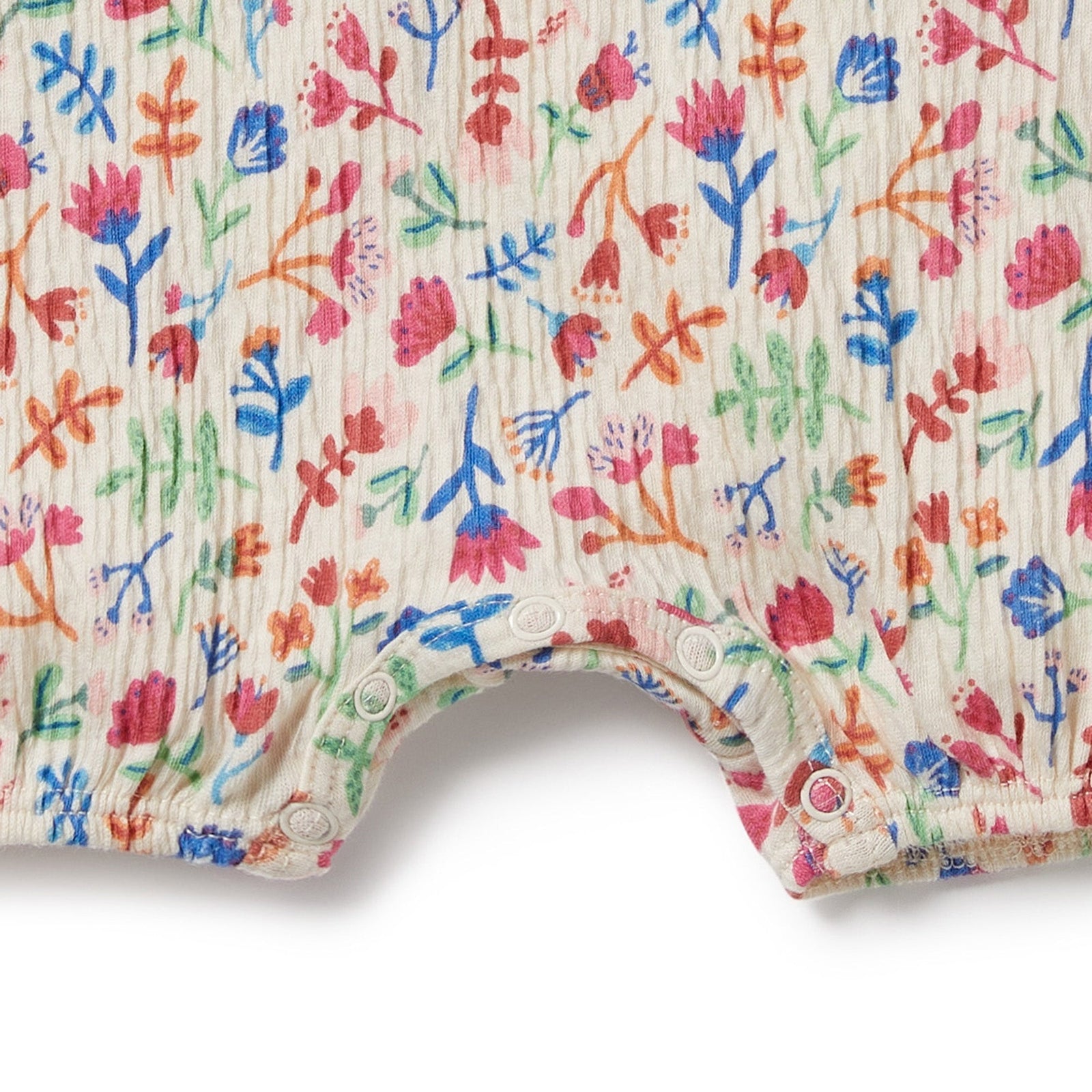 Tropical Garden Crinkle Henley Playsuit