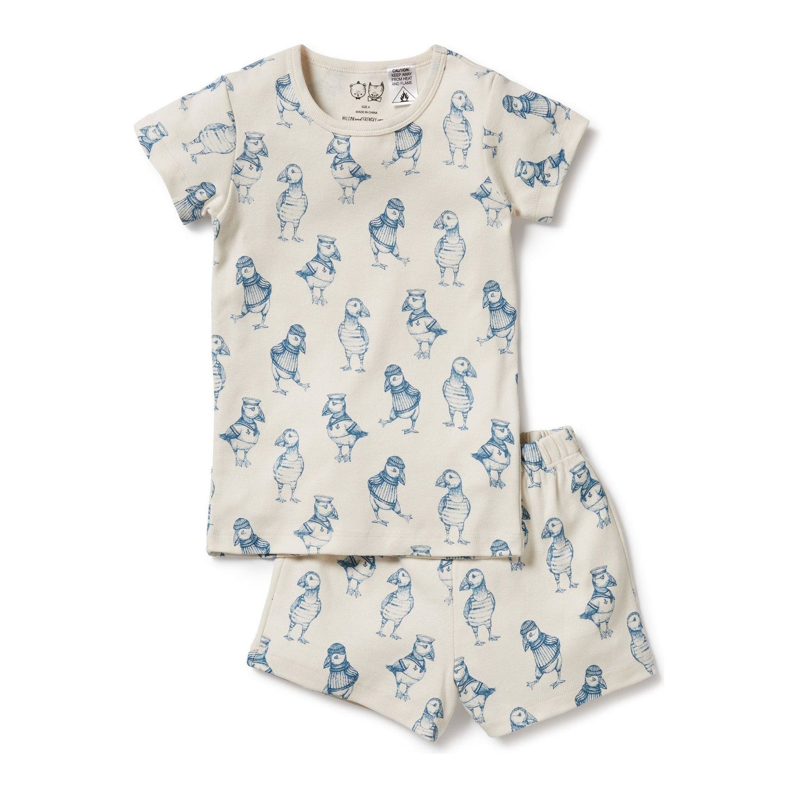 Petit Puffin Organic Short Sleeve Pyjamas