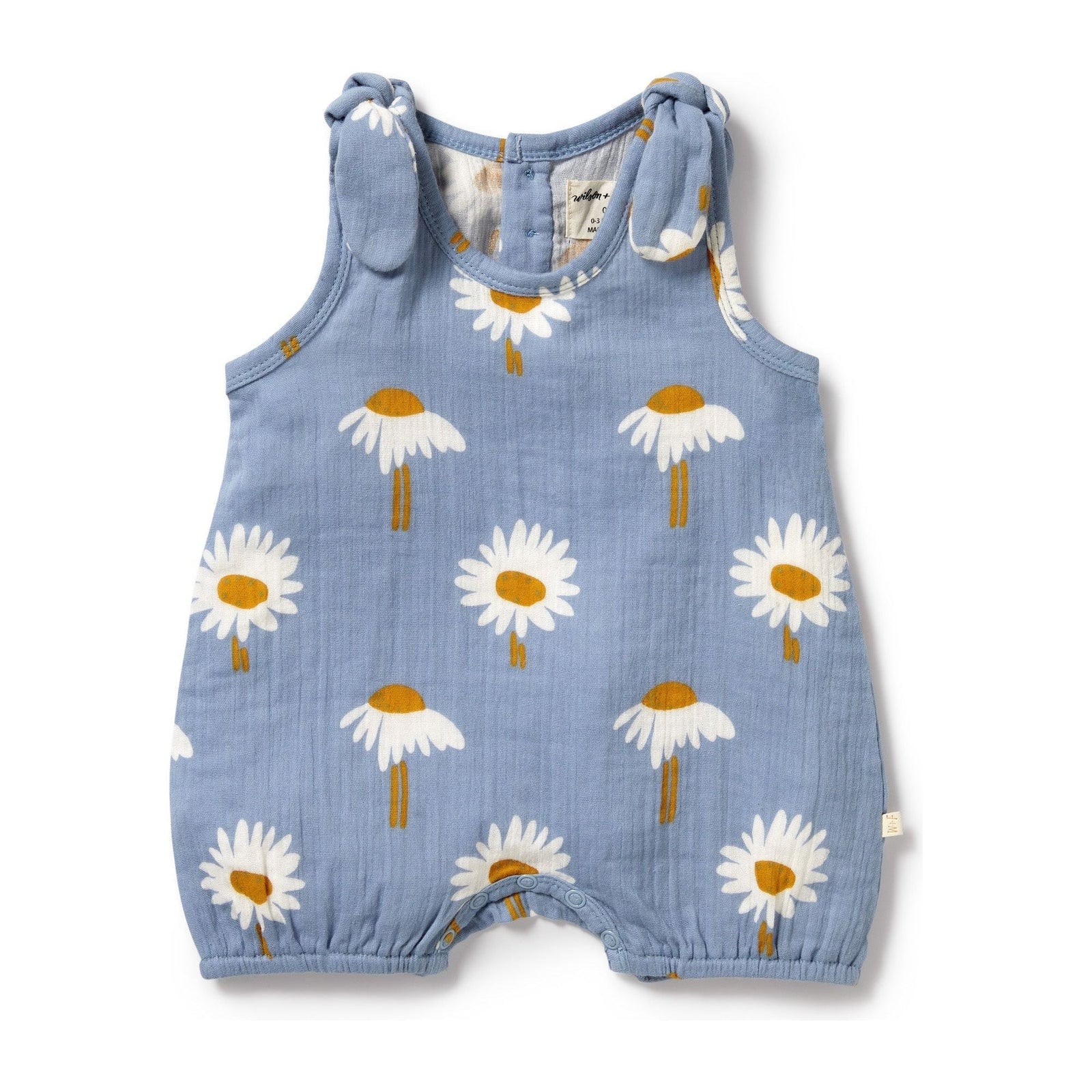 Daisy Floral Organic Crinkle Tie Playsuit