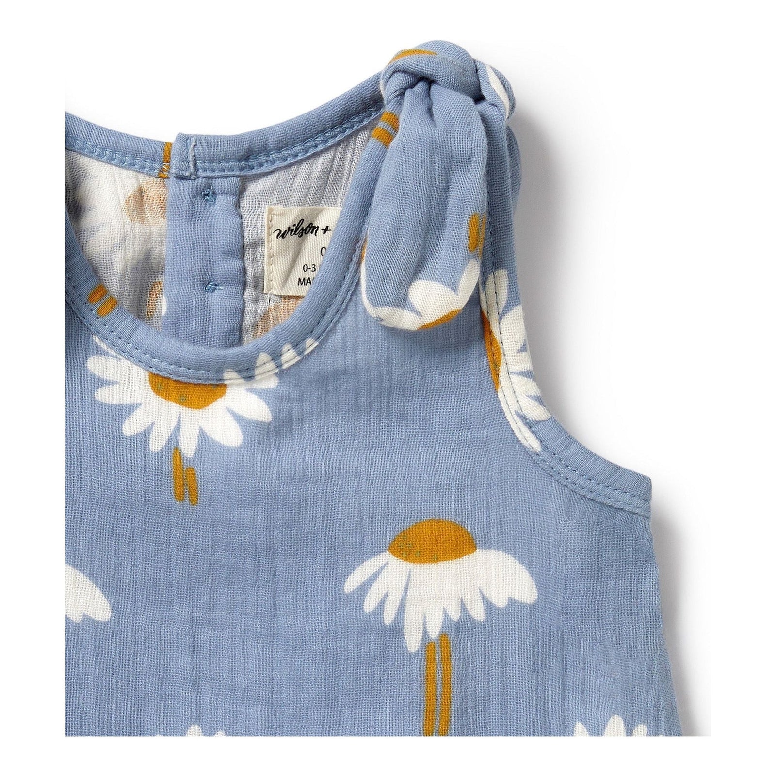 Daisy Floral Organic Crinkle Tie Playsuit