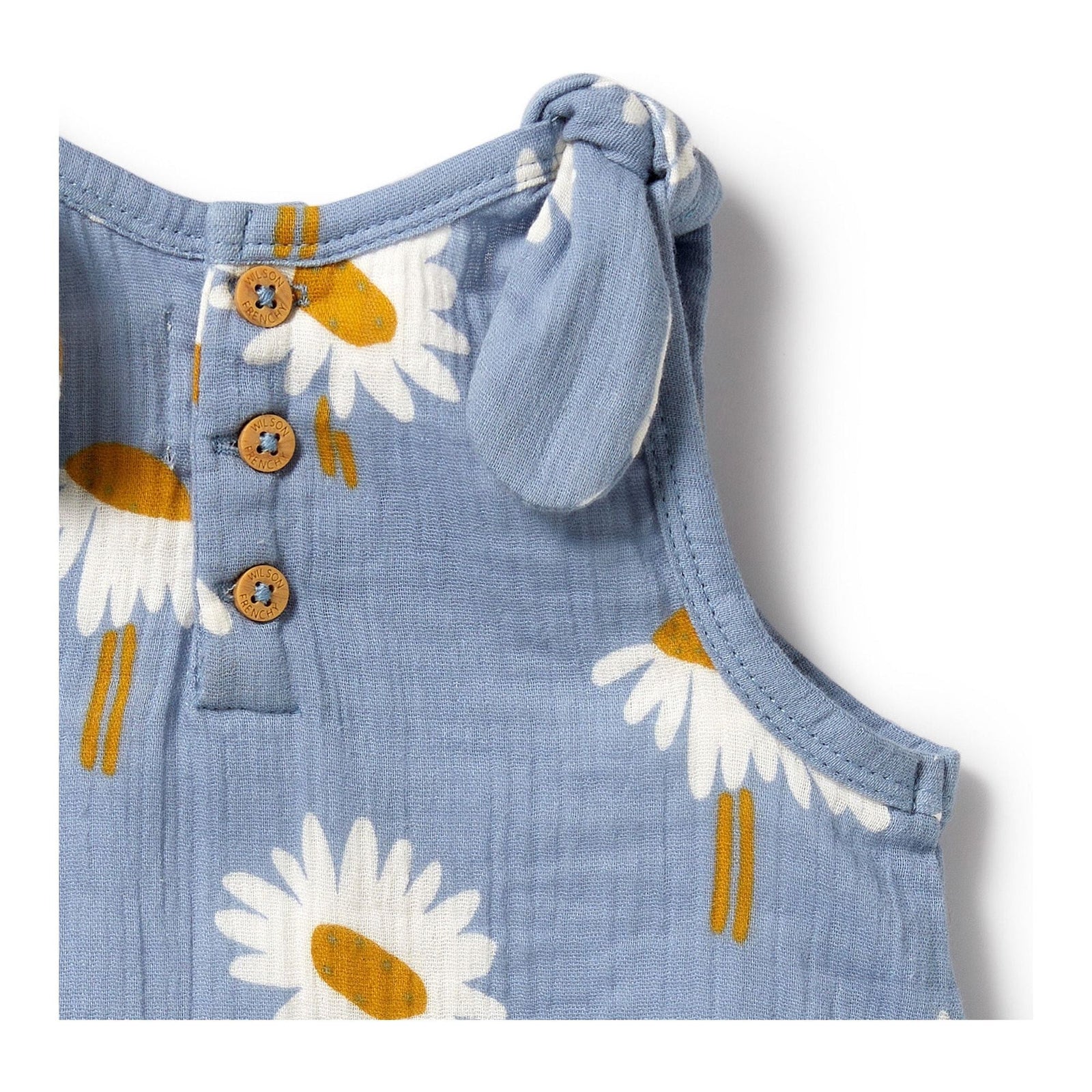 Daisy Floral Organic Crinkle Tie Playsuit