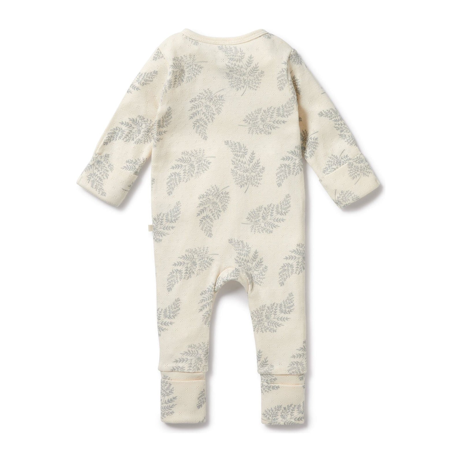 Forever Ferns Organic Pointelle Zipsuit with Feet