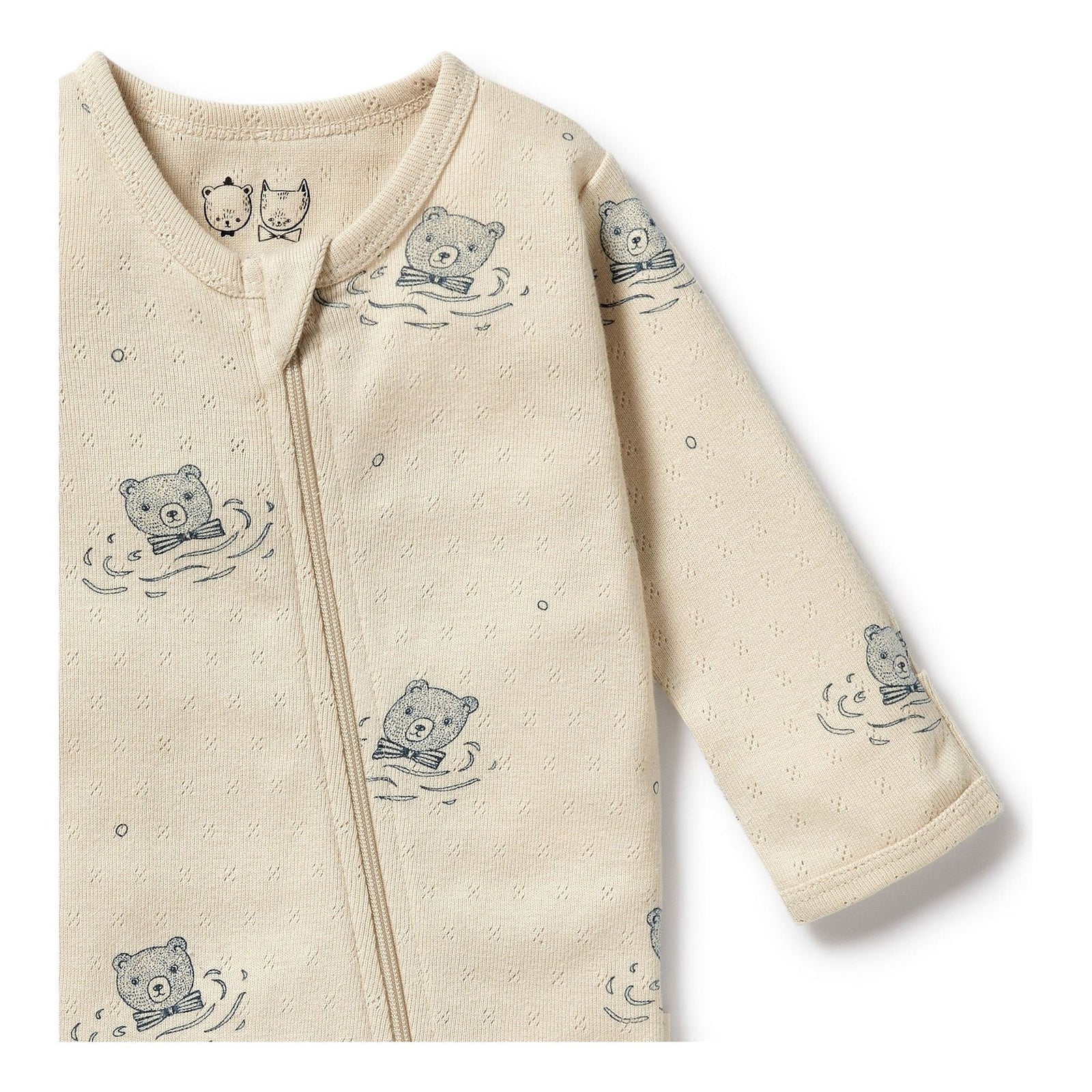 Little Bear Organic Pointelle Zipsuit with Feet
