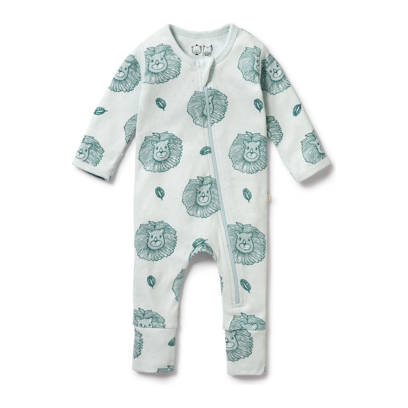 Little Lion Organic Pointelle Zipsuit with Feet