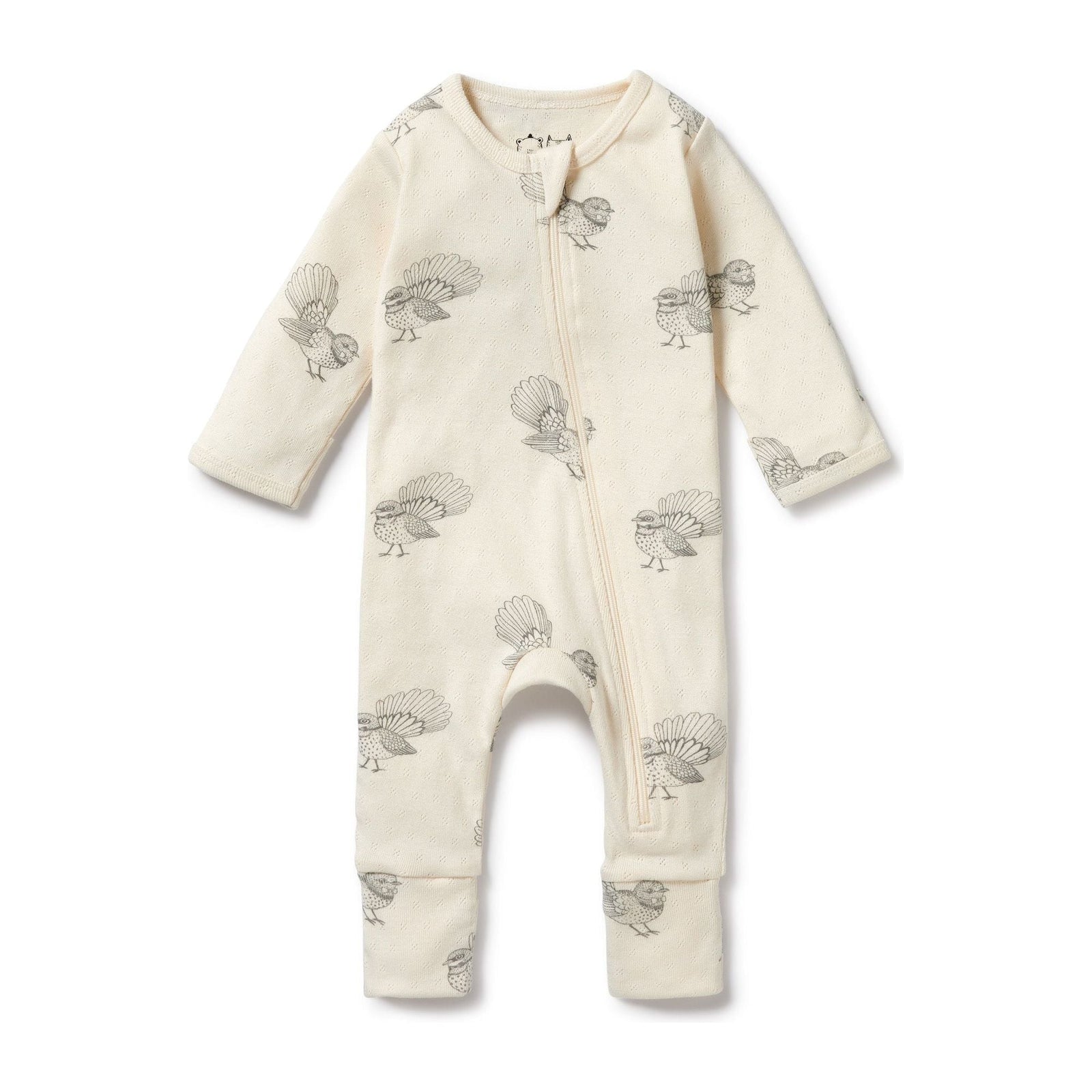 Little Faintail Organic Pointelle Zipsuit with Feet
