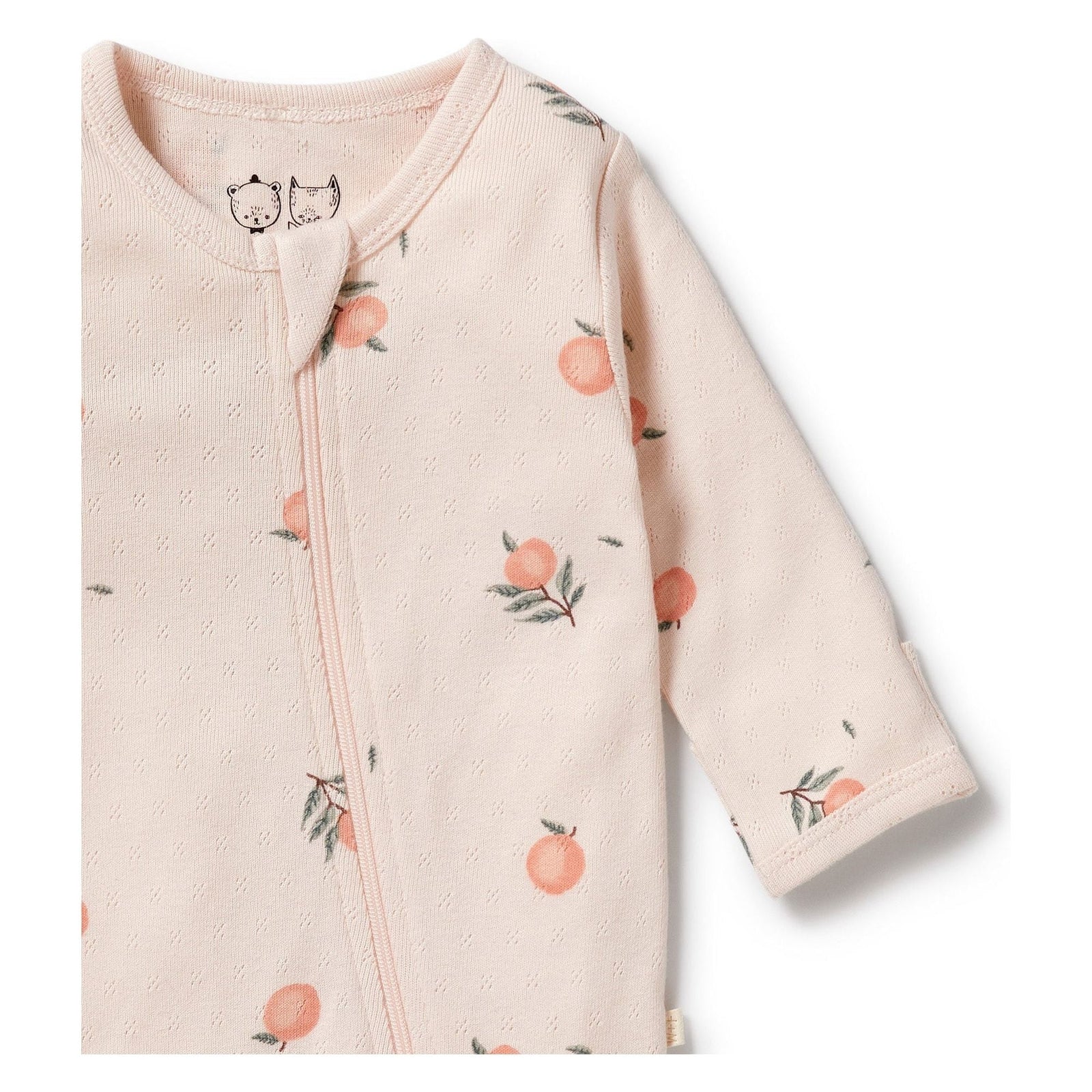 Peaches Organic Pointelle Zipsuit with Feet