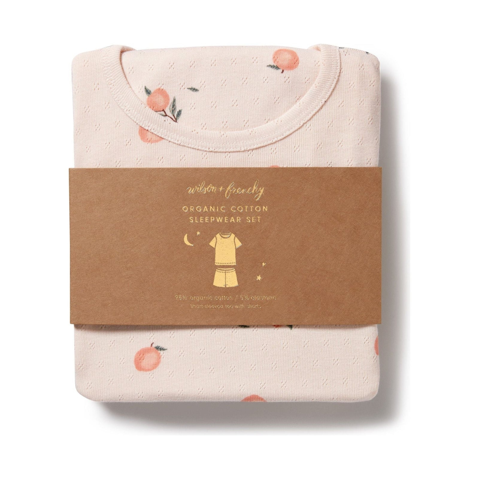 Peaches Organic Pointelle Short Sleeved Pyjamas