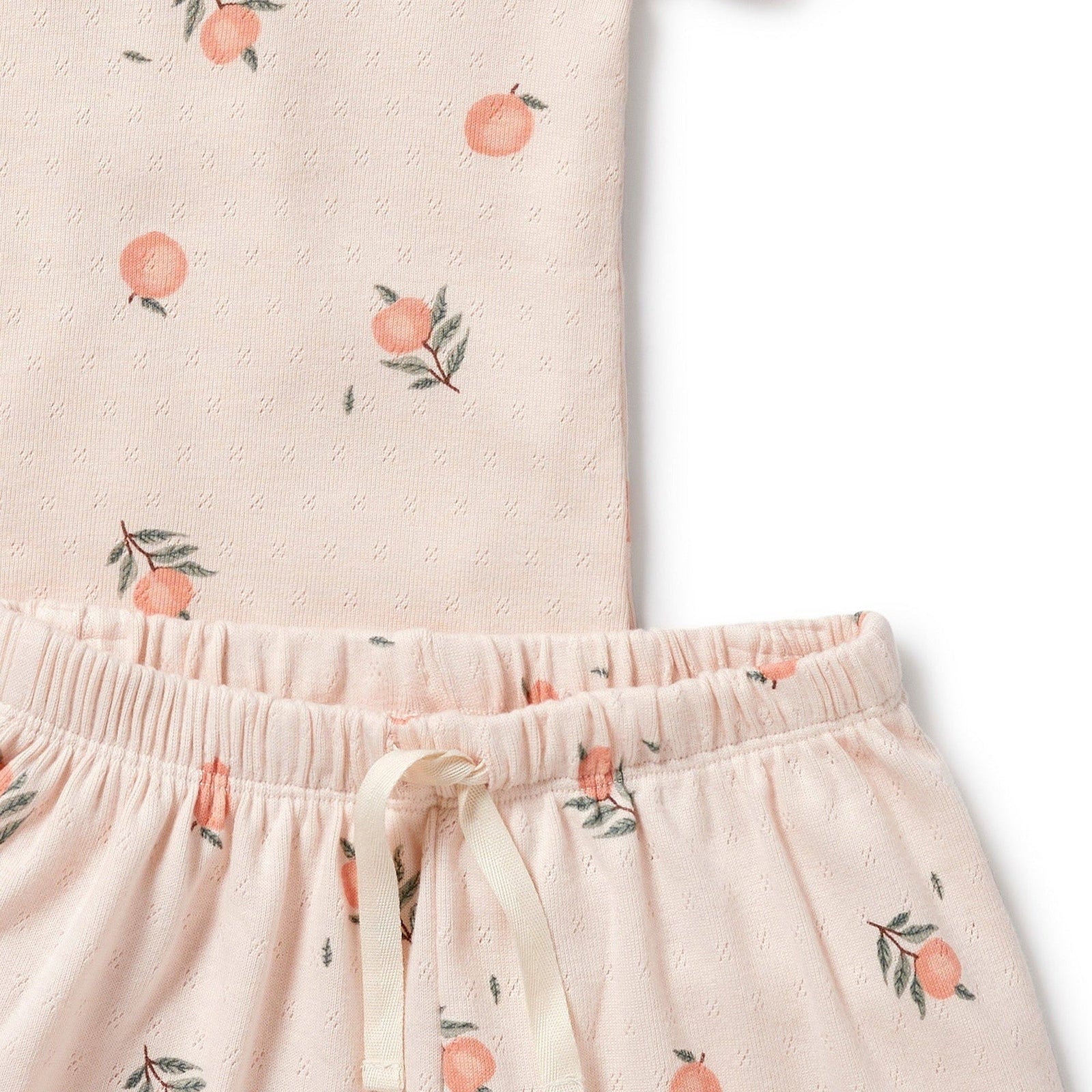 Peaches Organic Pointelle Short Sleeved Pyjamas
