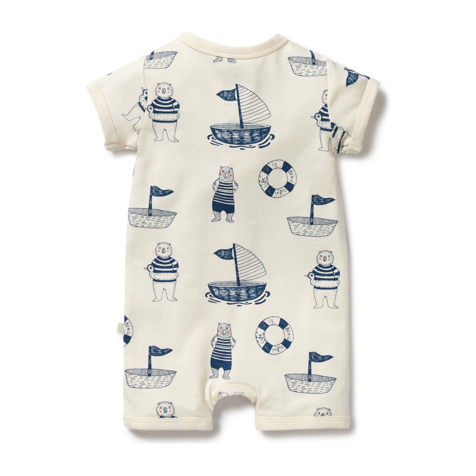 Nautical Bear Organic Boyleg Zipsuit