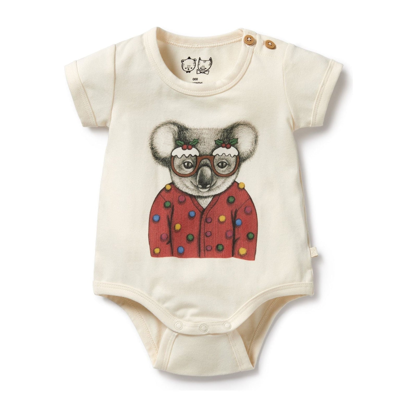 Koala Organic Christmas Bodysuit