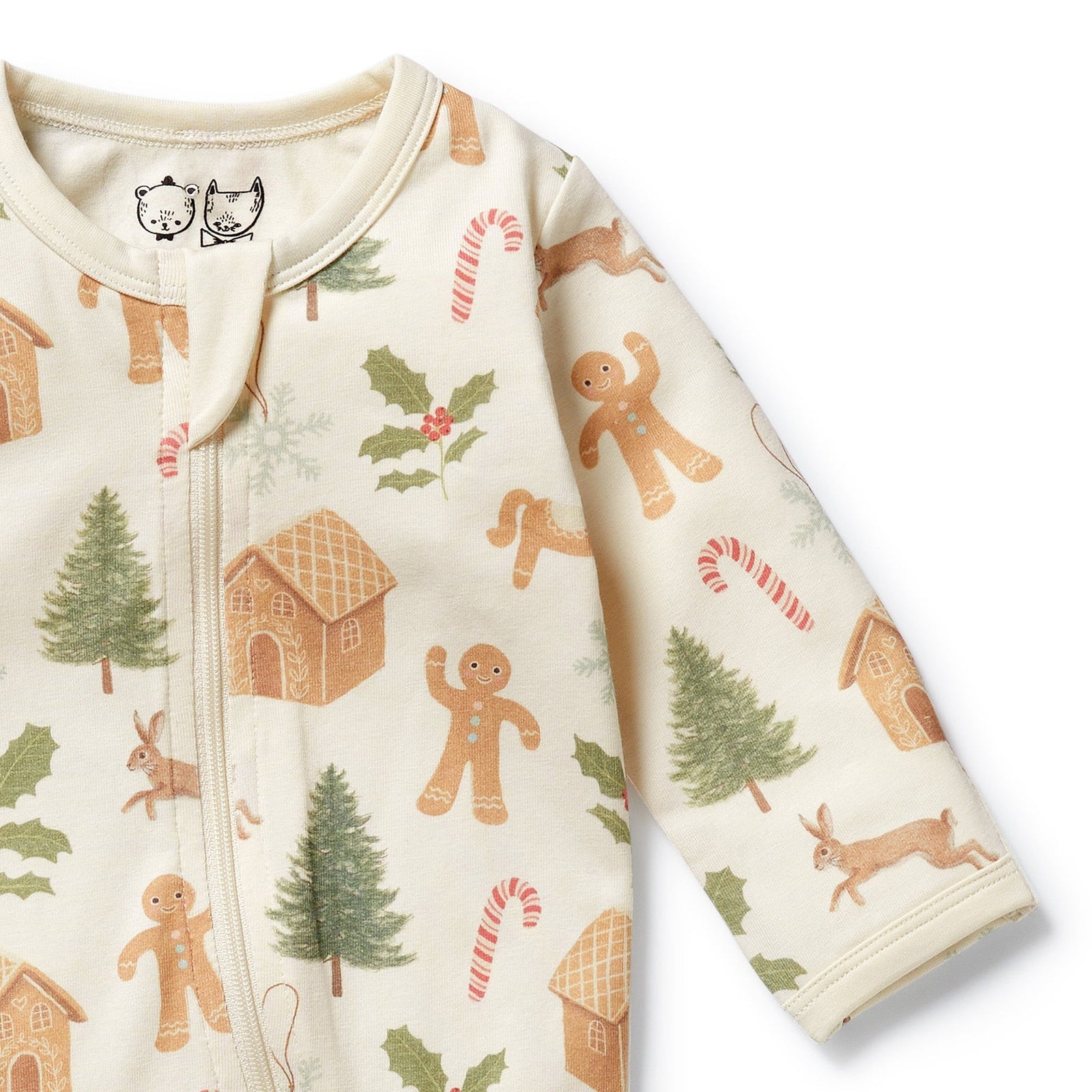 Holly Jolly Magic Organic Zipsuit with Feet