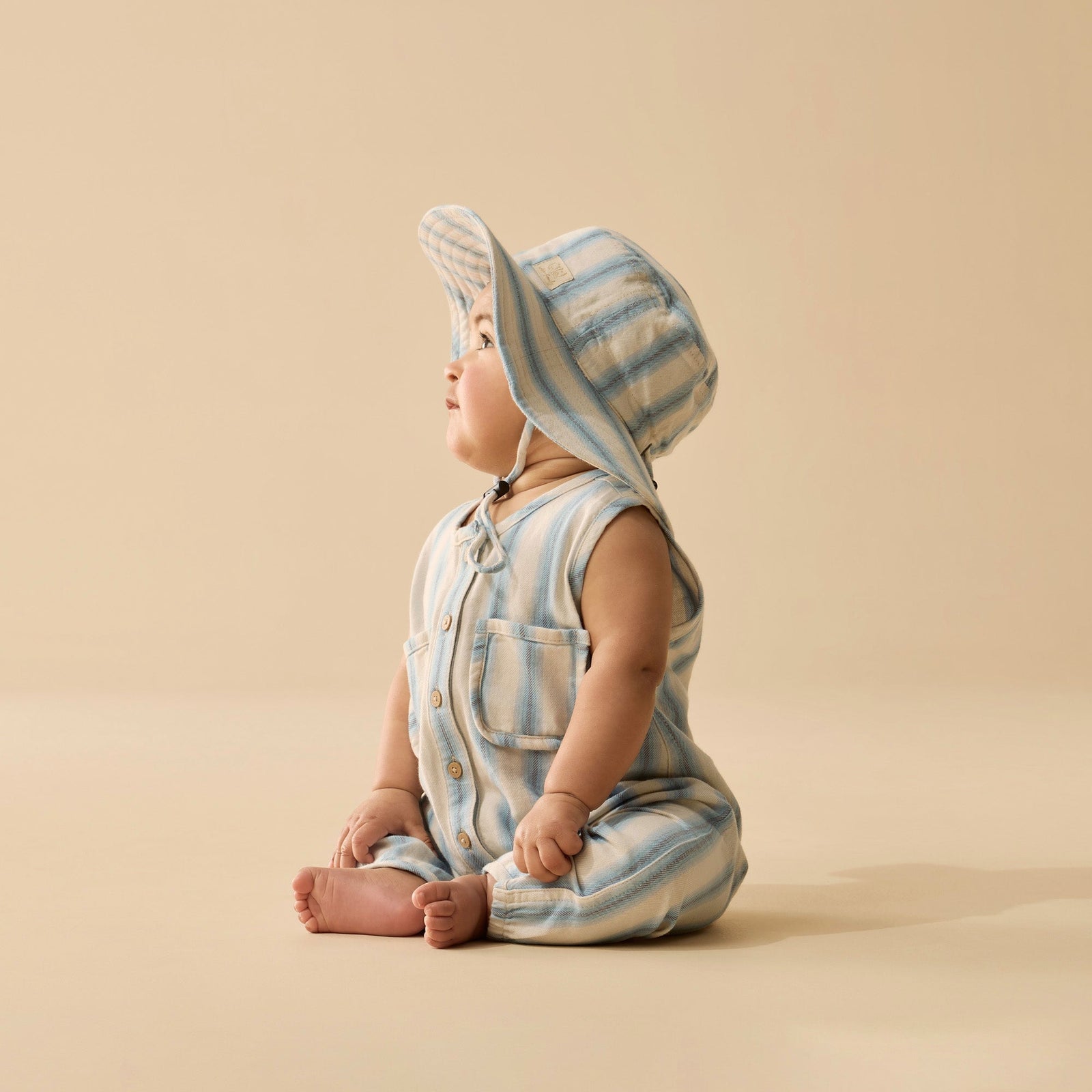 Deep Blue Stripe Organic Growsuit