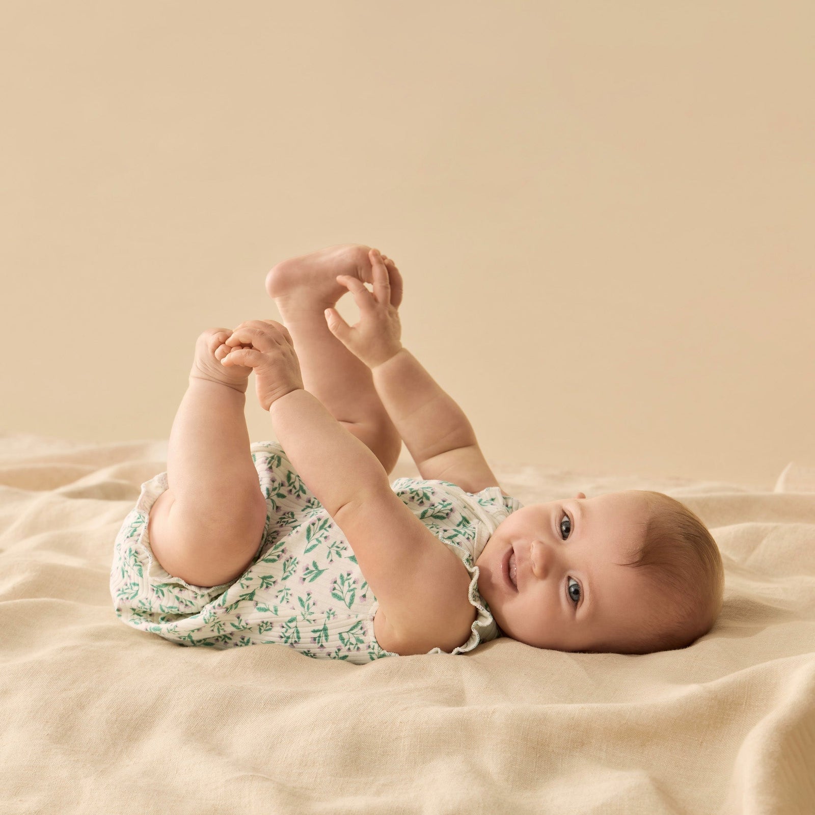 Periwinkle Organic Ruffle Zipsuit