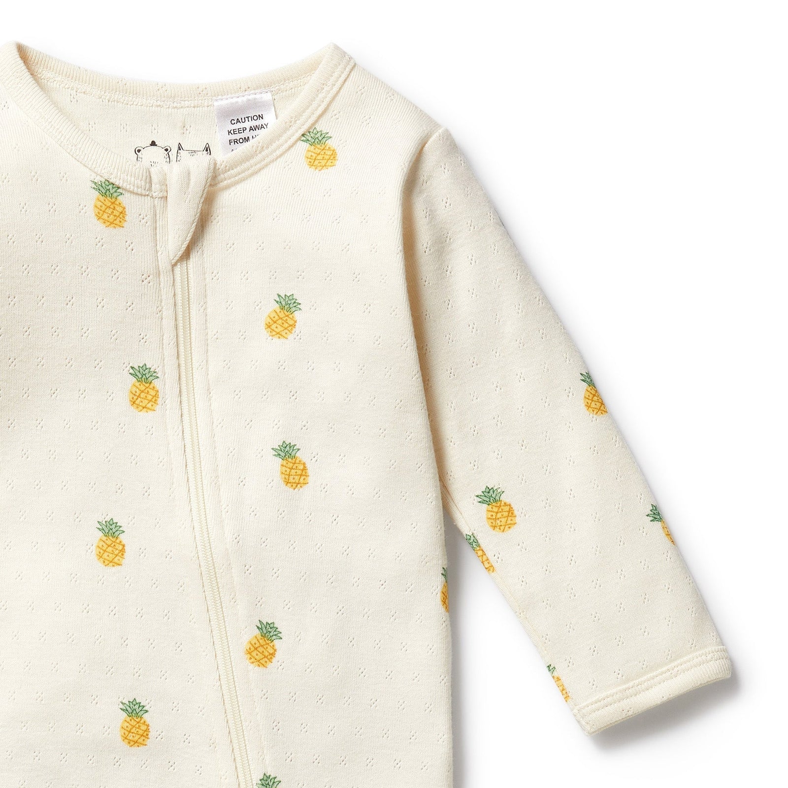 Piney Pals Organic Pointelle Zipsuit with Feet