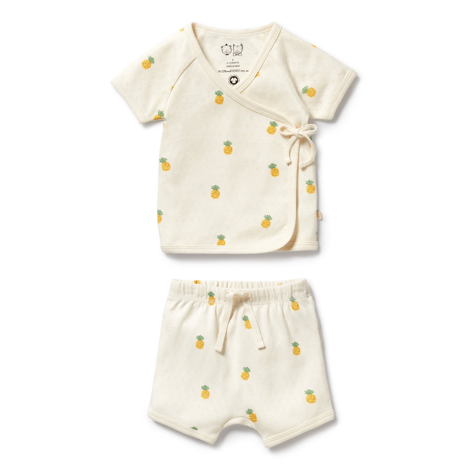 Piney Pals Organic Pointelle Kimono Set