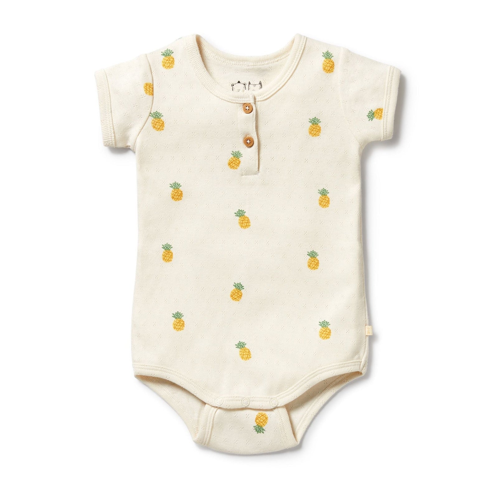 Piney Pals Organic Pointelle Henley Bodysuit