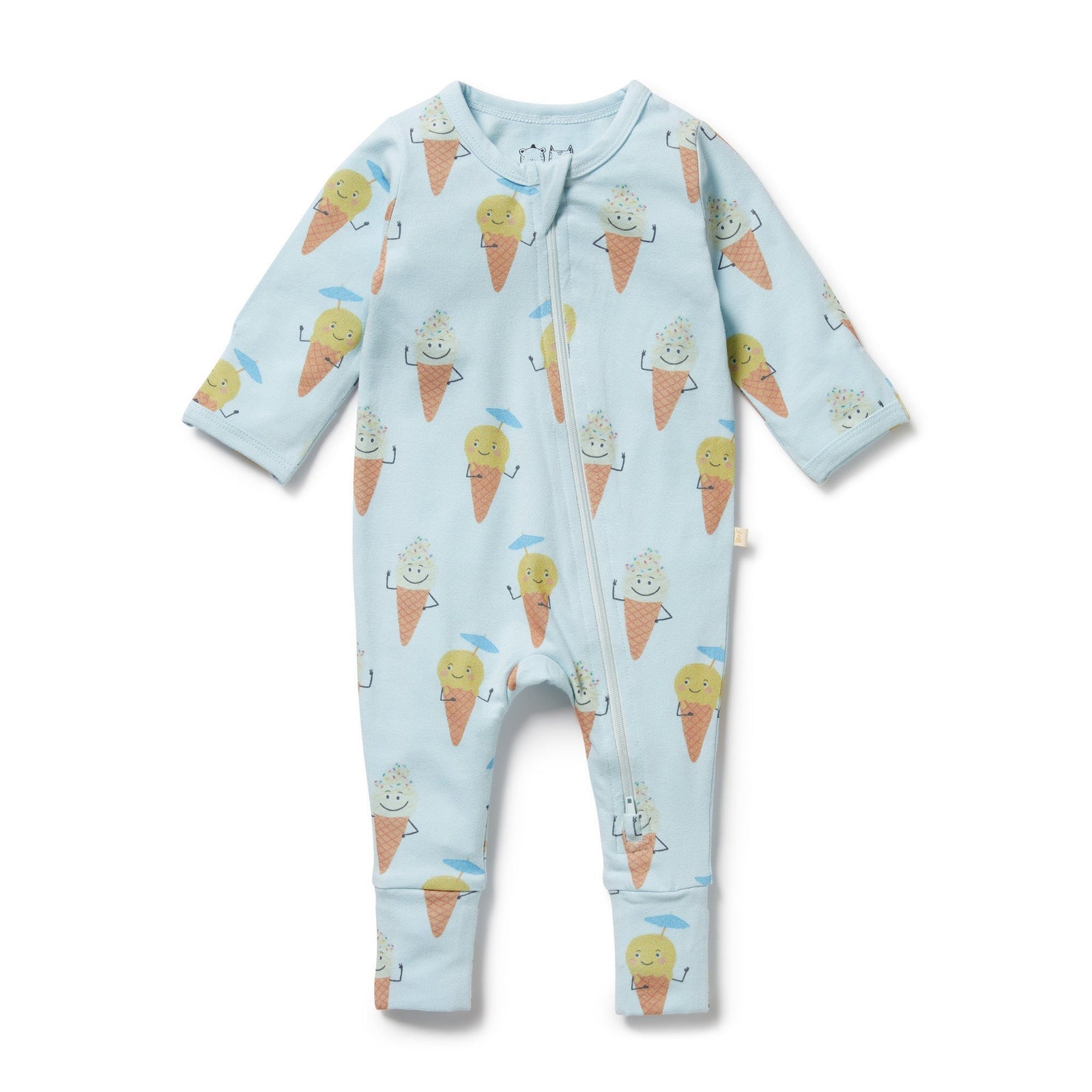 Frosty Friends Organic Zipsuit with Feet