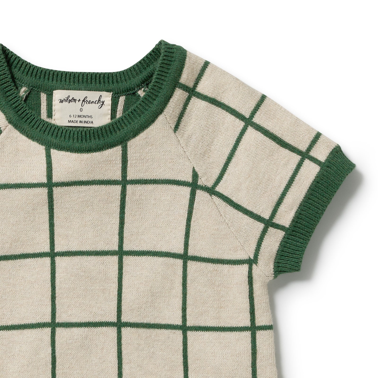 Lagoon Organic Knitted Check Growsuit