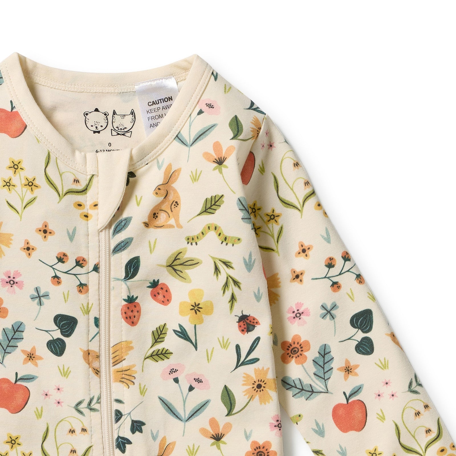 Summer Garden Organic Zipsuit with Feet