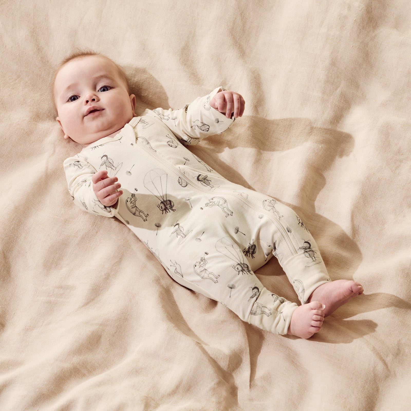 Whispering Willows Organic Zipsuit with Feet