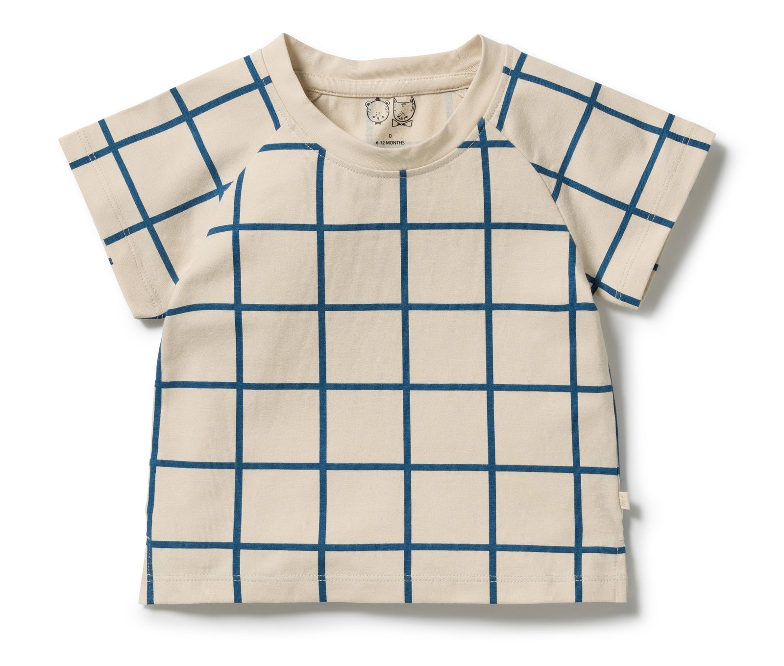 Bright Blue Check Organic Tee