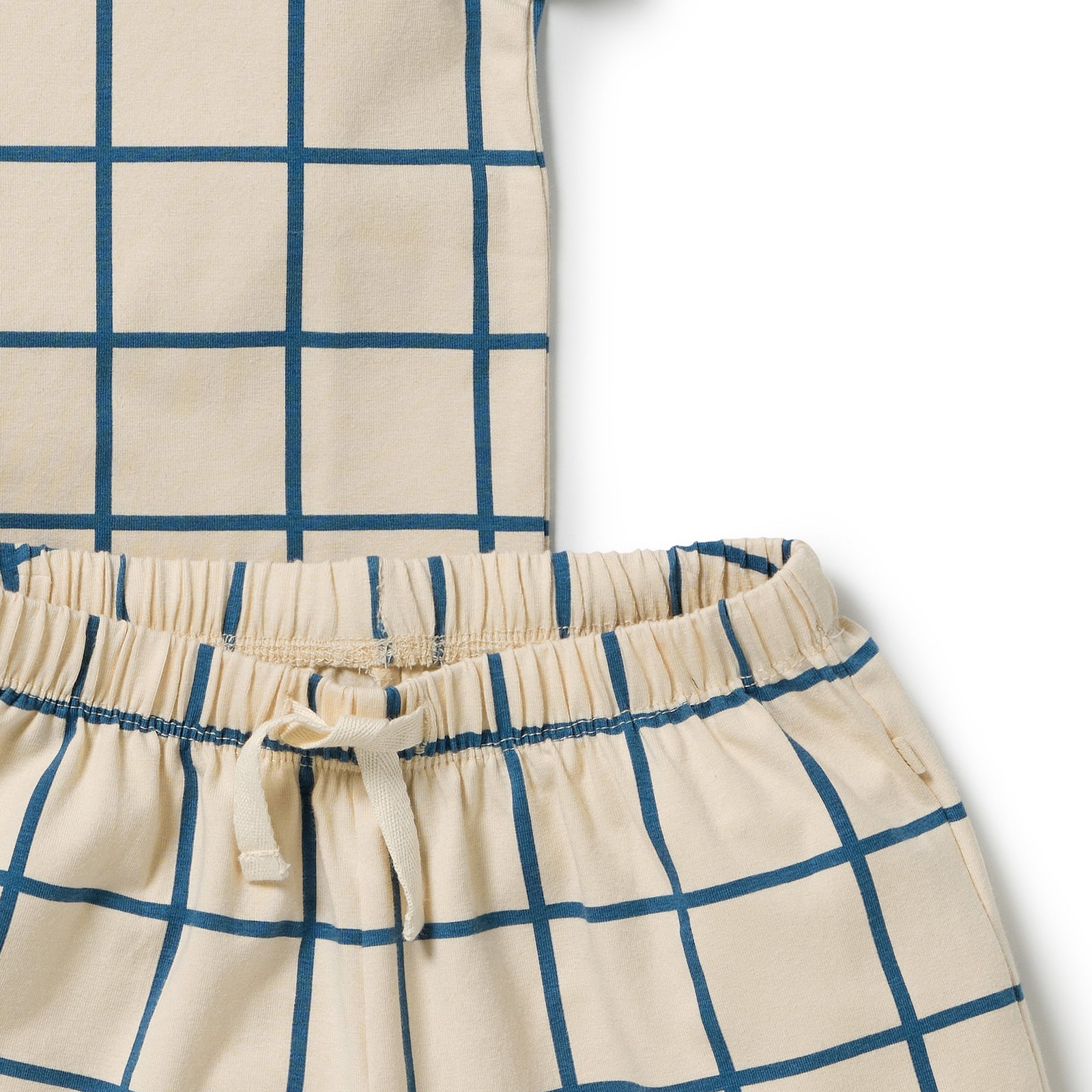 Bright Blue Check Organic Short Sleeved Pyjamas