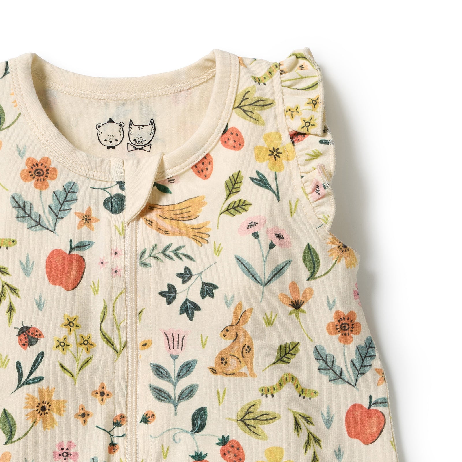 Summer Garden Organic Ruffle Zipsuit
