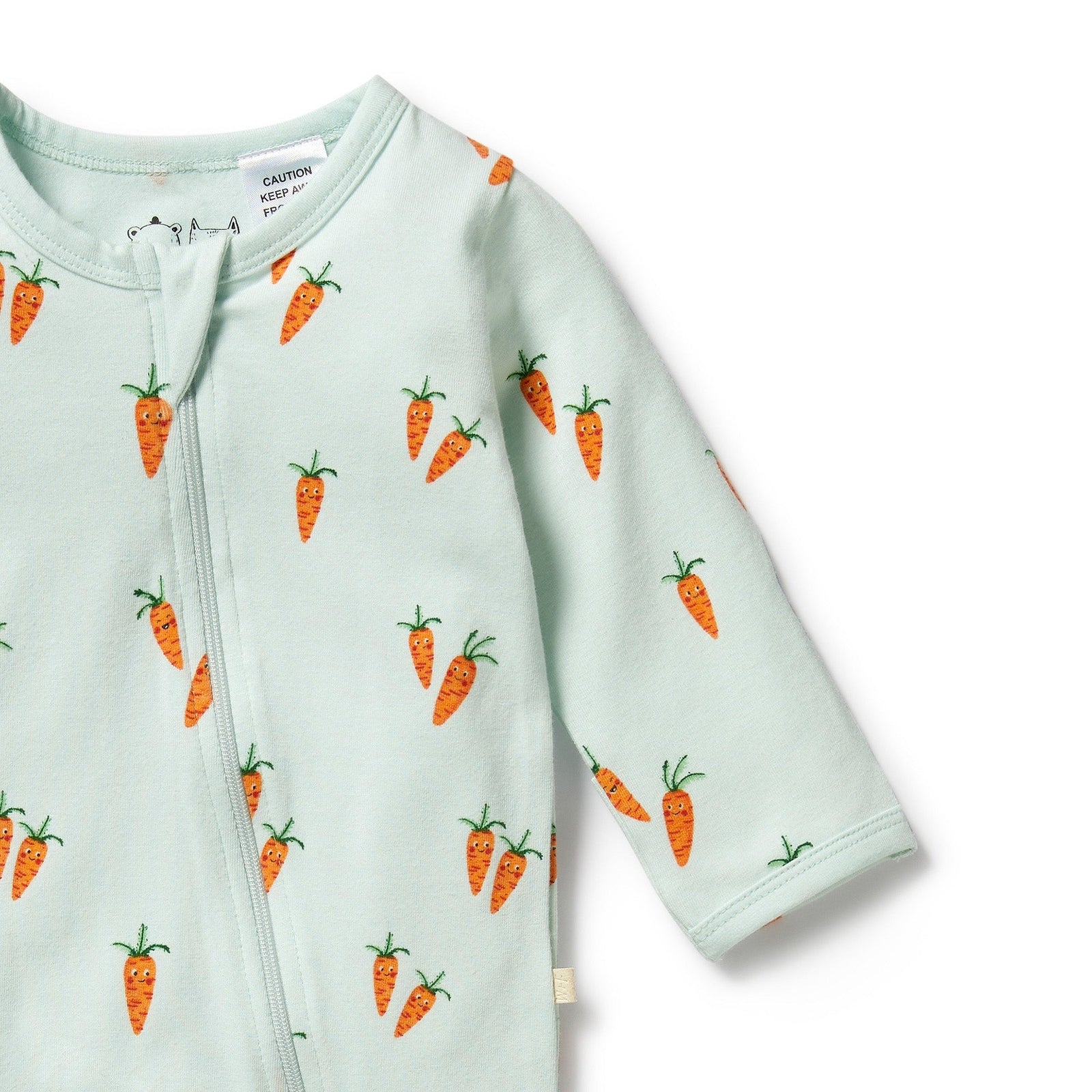 Cute Carrots Organic Zipsuit With Feet