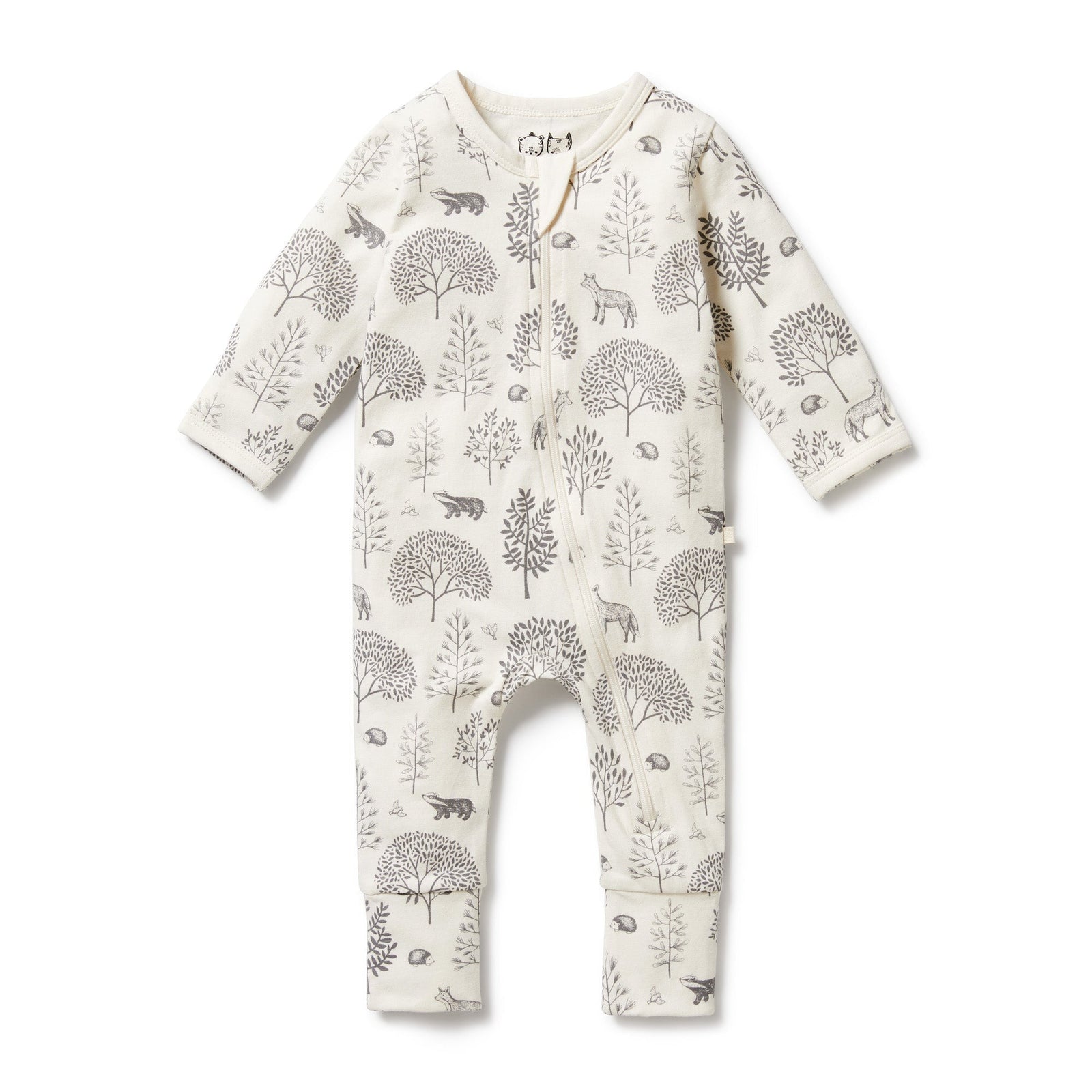 Woodland Organic Zipsuit With Feet