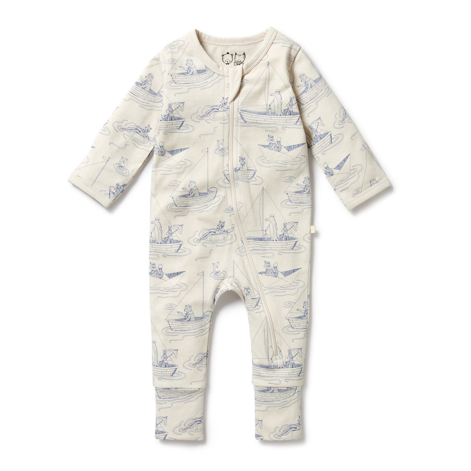 Sail Away Organic Zipsuit With Feet
