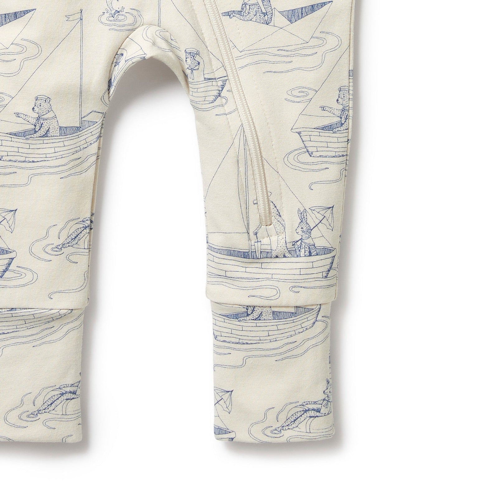Sail Away Organic Zipsuit With Feet