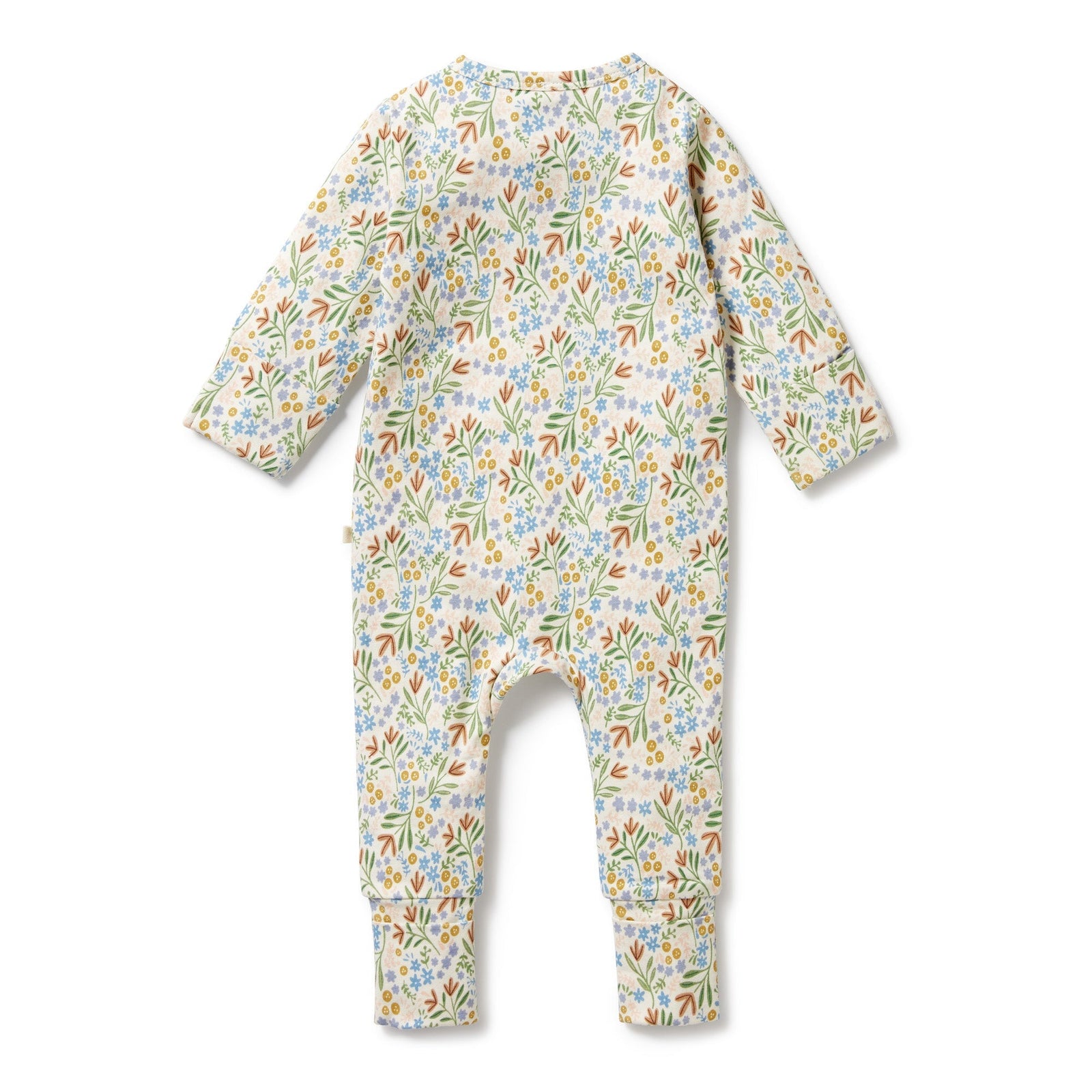 Tinker Floral Organic Zipsuit With Feet